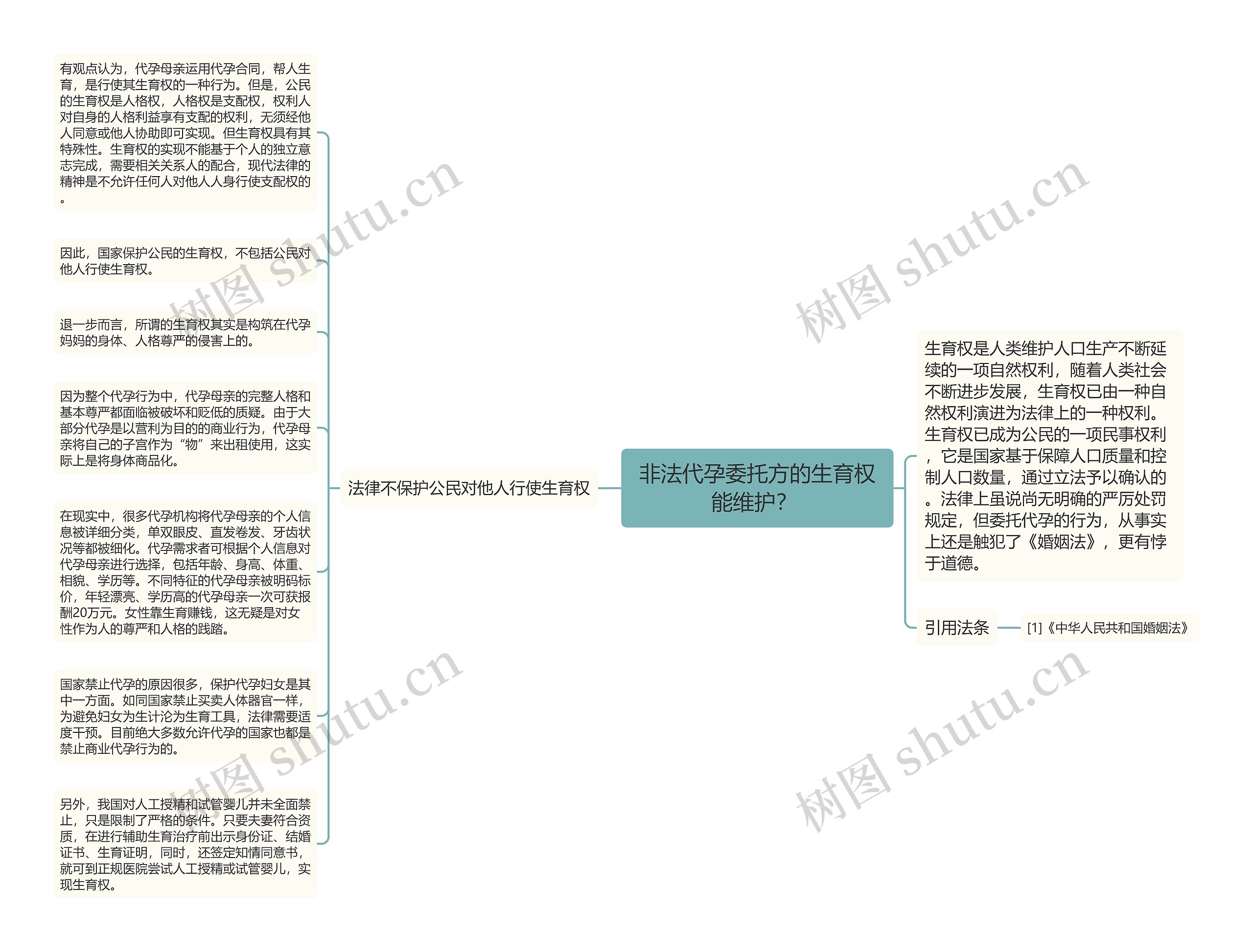 非法代孕委托方的生育权能维护？ 思维导图