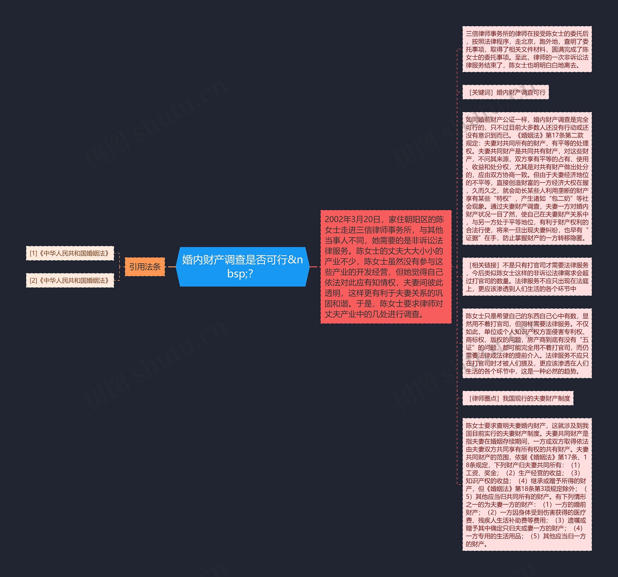 婚内财产调查是否可行&nbsp;？思维导图