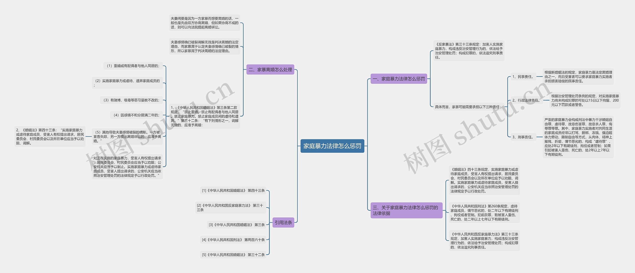 家庭暴力法律怎么惩罚思维导图