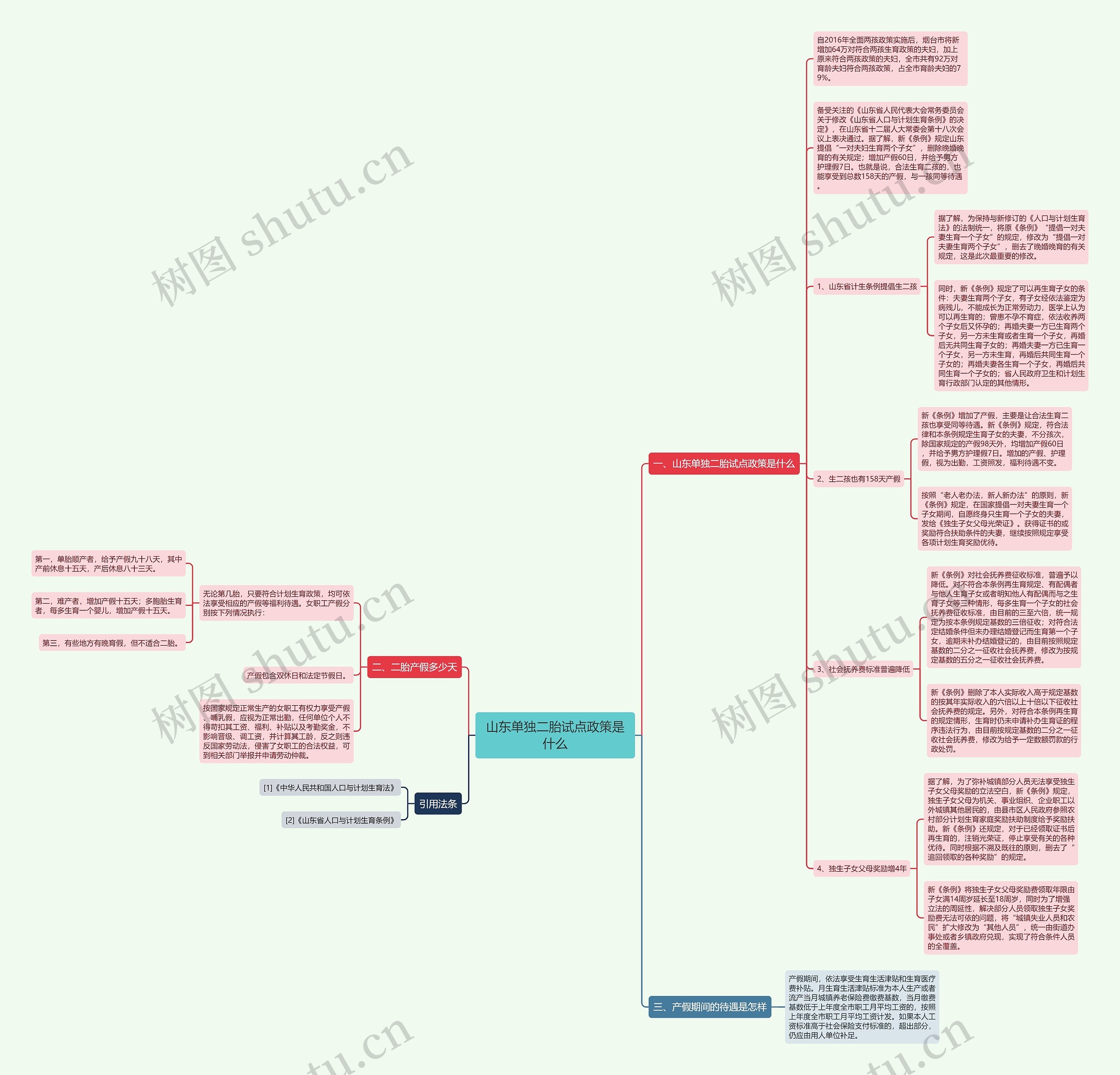 山东单独二胎试点政策是什么思维导图