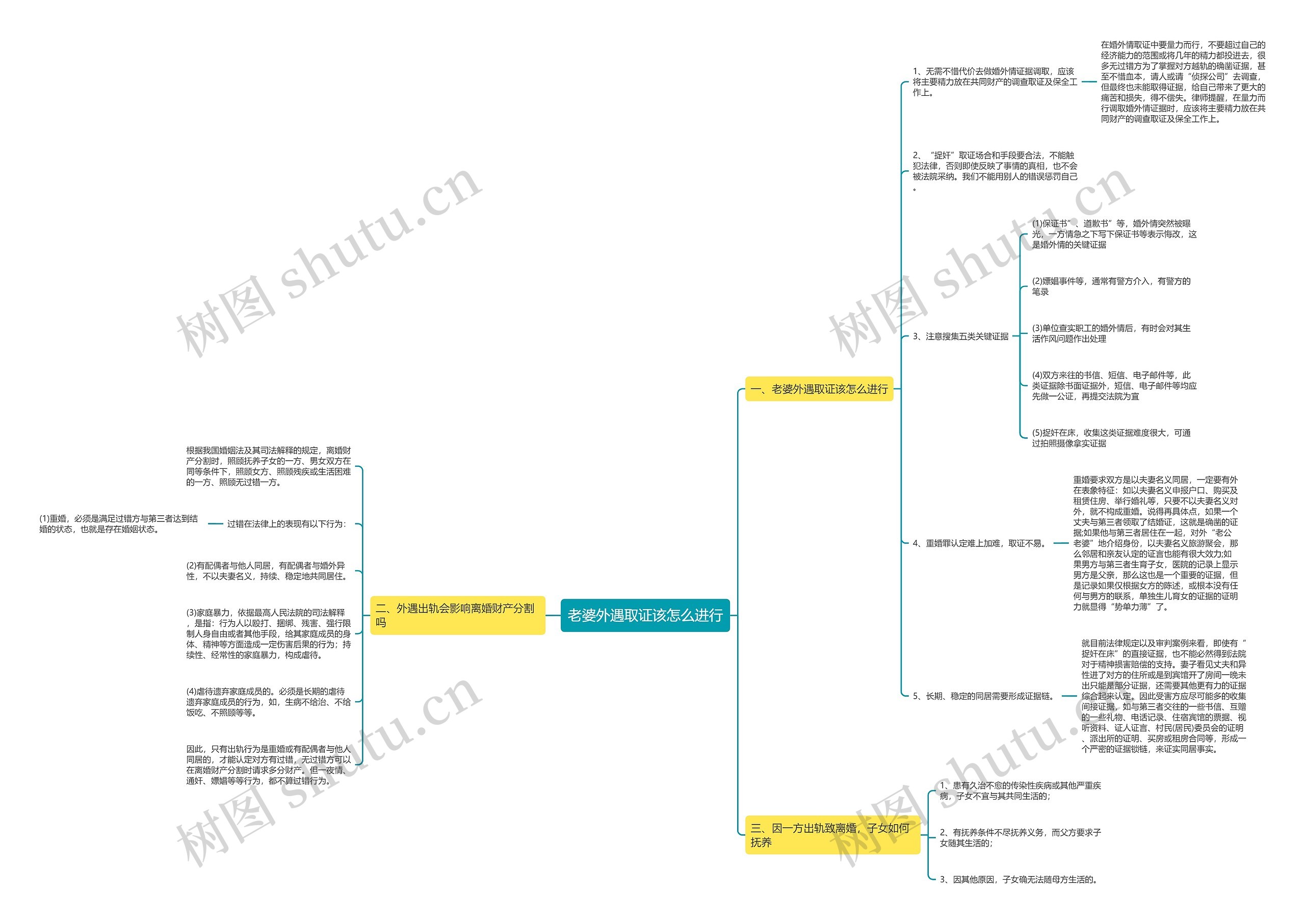 老婆外遇取证该怎么进行思维导图