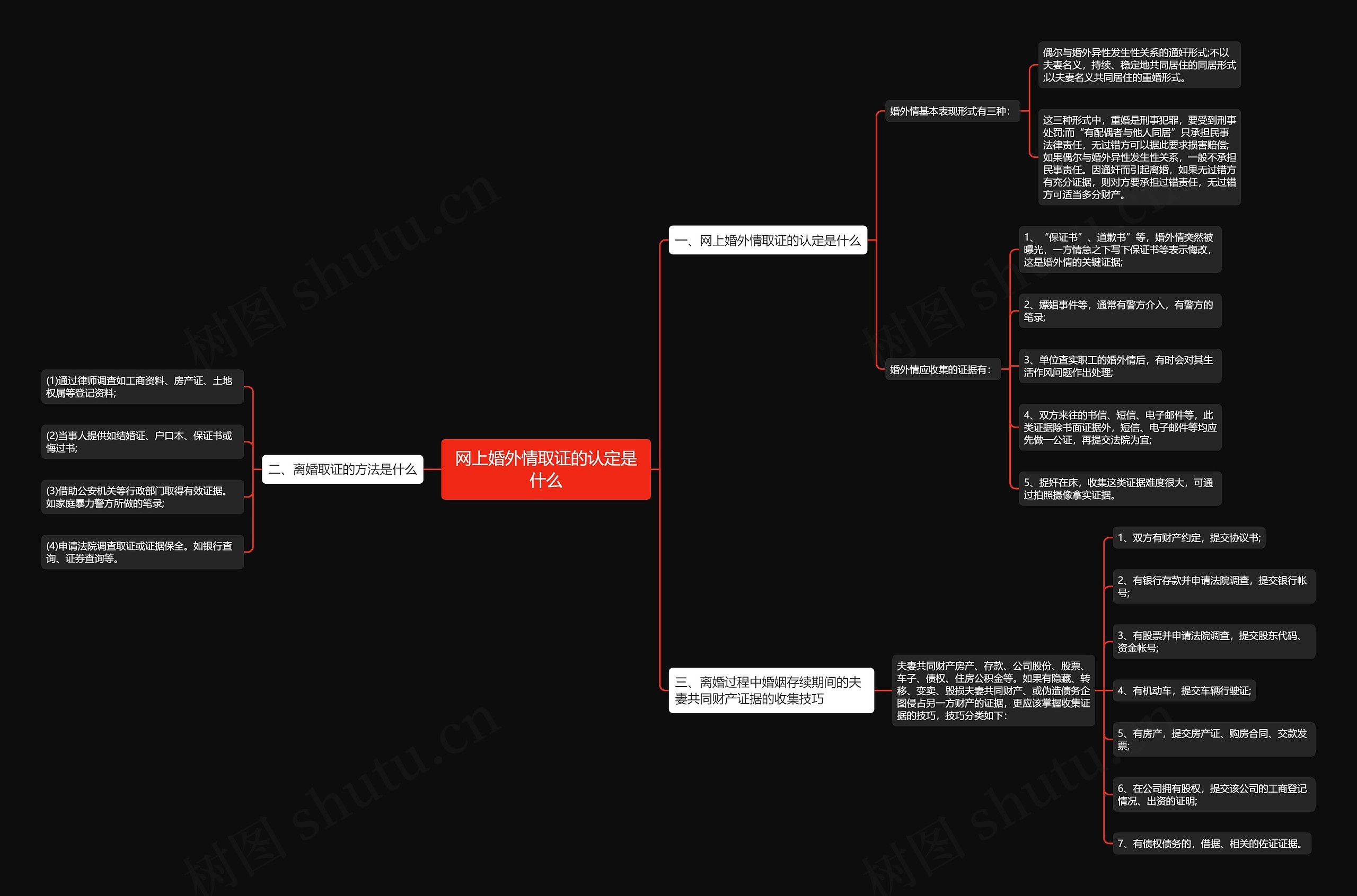 网上婚外情取证的认定是什么思维导图