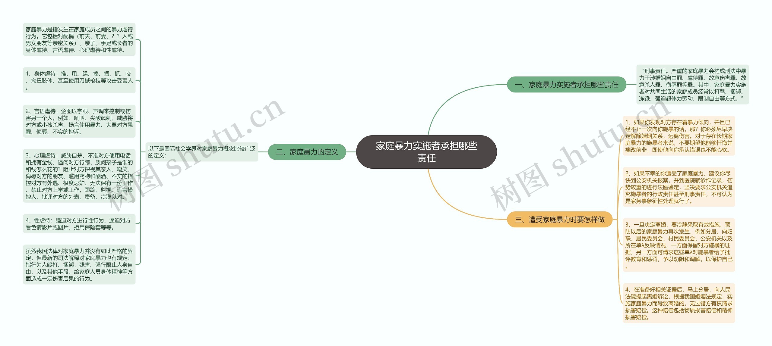 家庭暴力实施者承担哪些责任思维导图