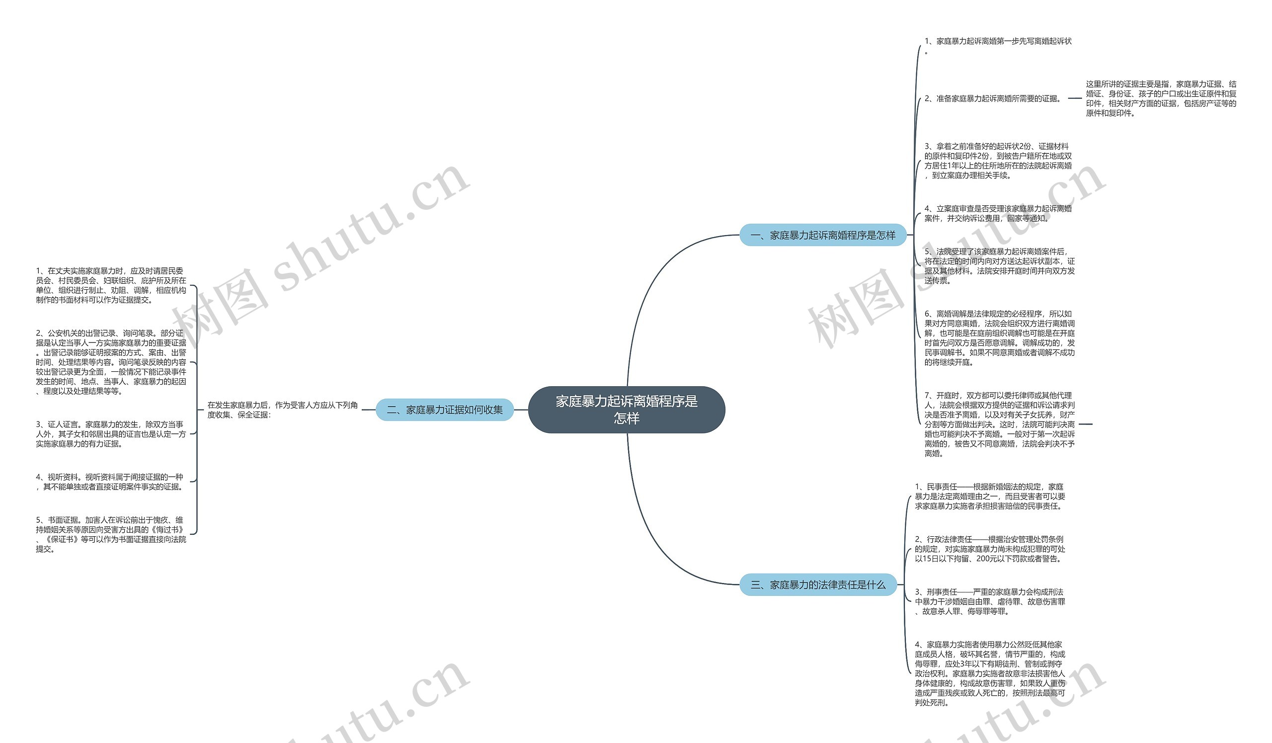 家庭暴力起诉离婚程序是怎样思维导图