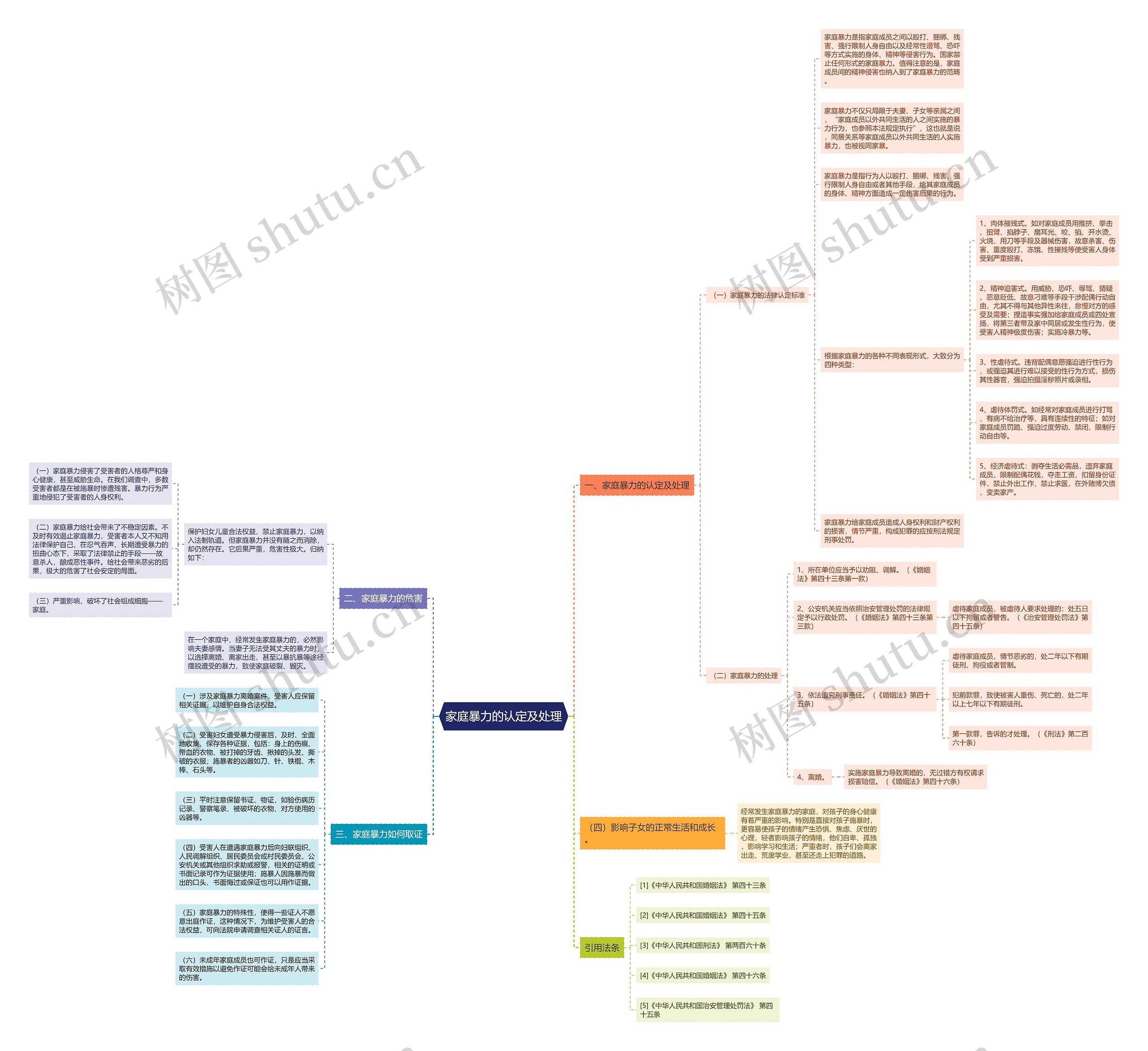 家庭暴力的认定及处理思维导图
