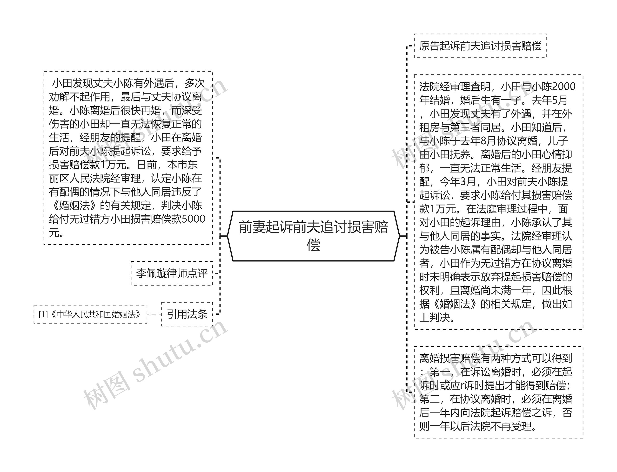 前妻起诉前夫追讨损害赔偿思维导图