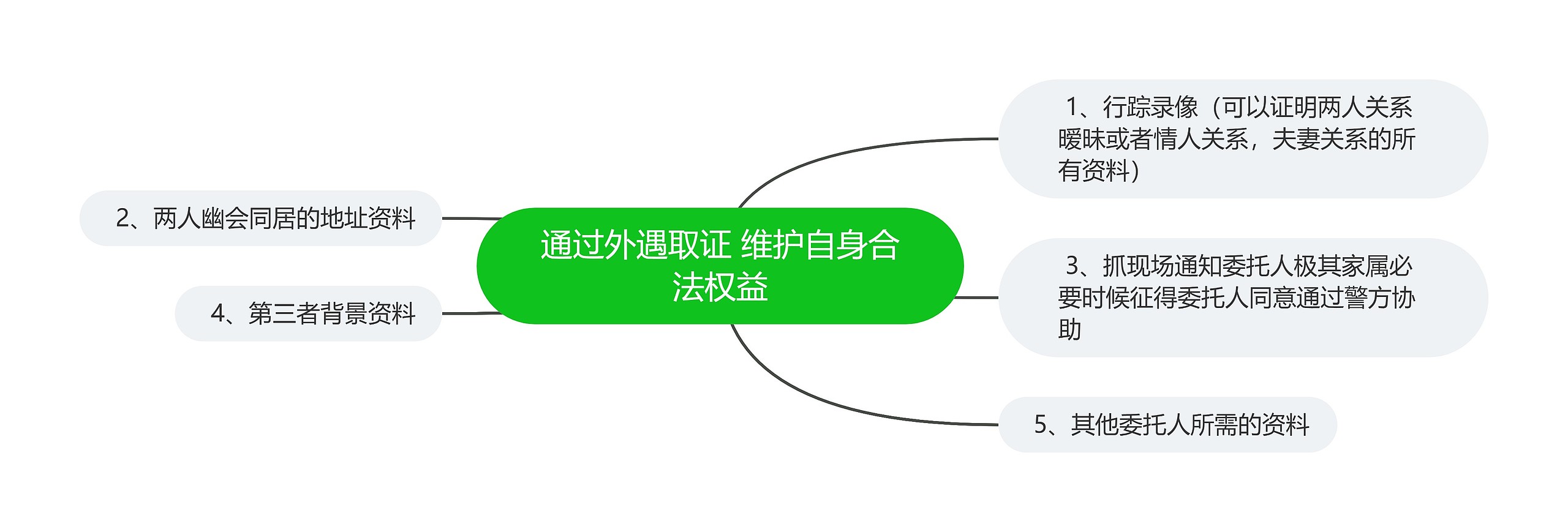 通过外遇取证 维护自身合法权益思维导图