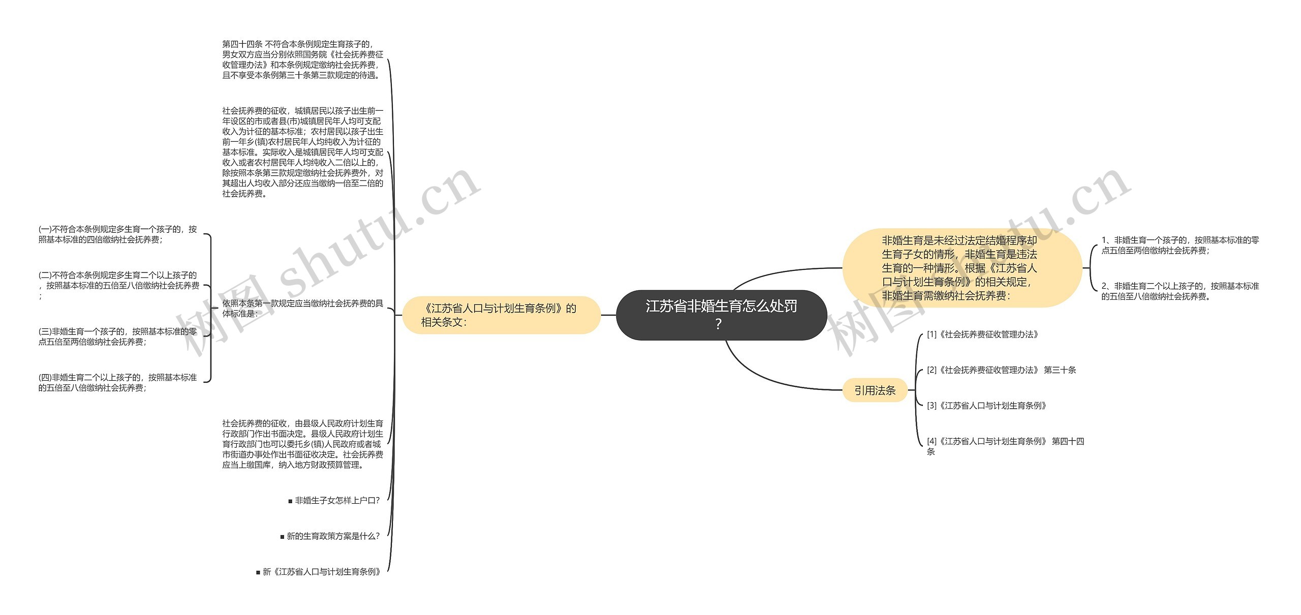 江苏省非婚生育怎么处罚？思维导图