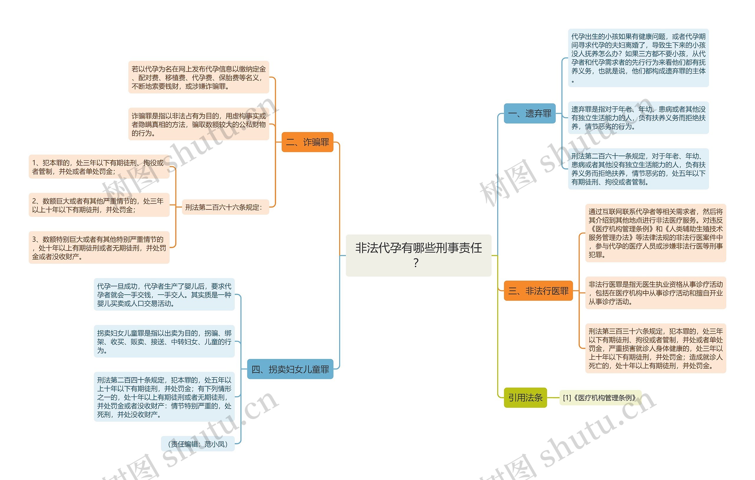 非法代孕有哪些刑事责任？思维导图