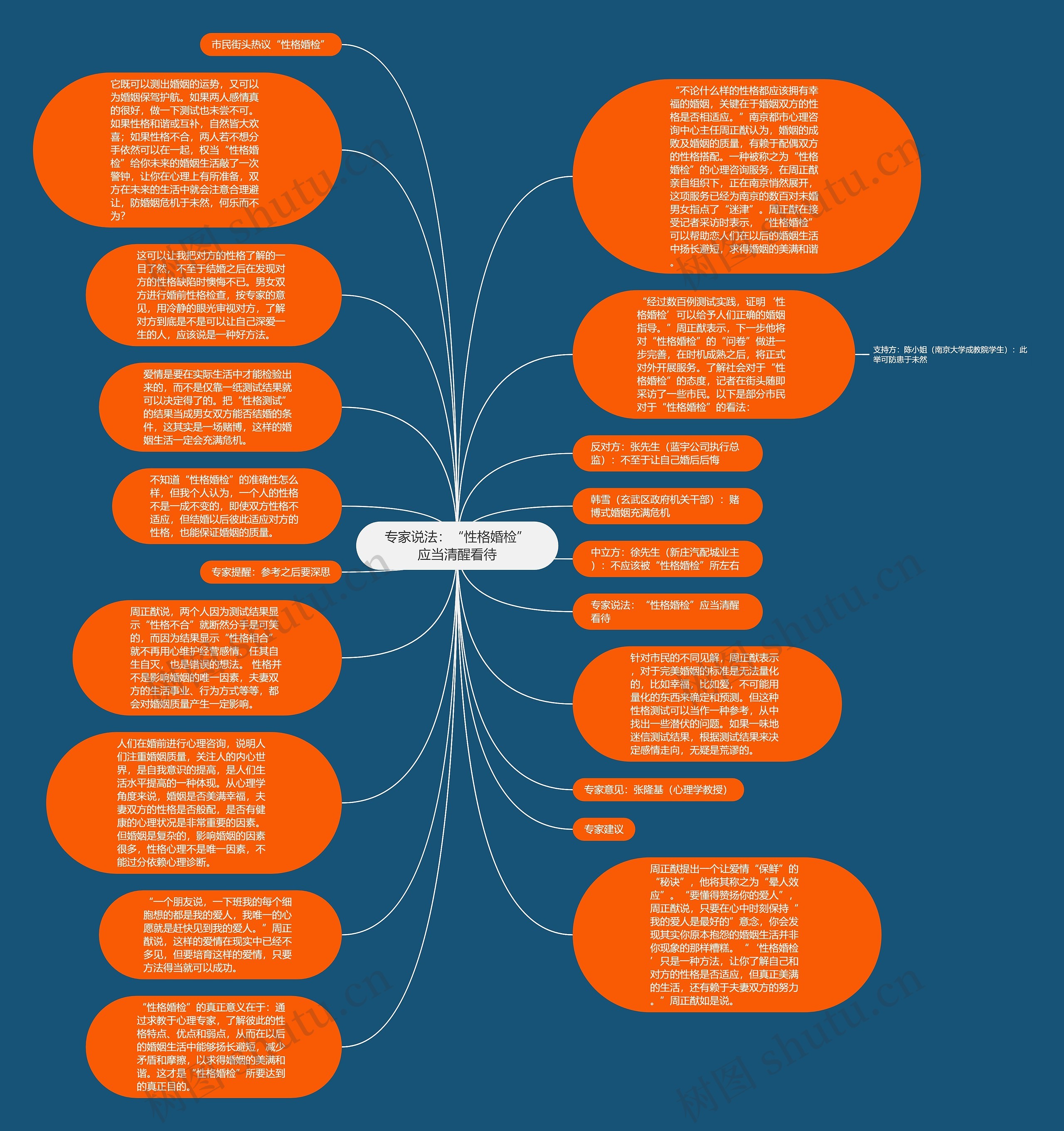 专家说法：“性格婚检”应当清醒看待思维导图