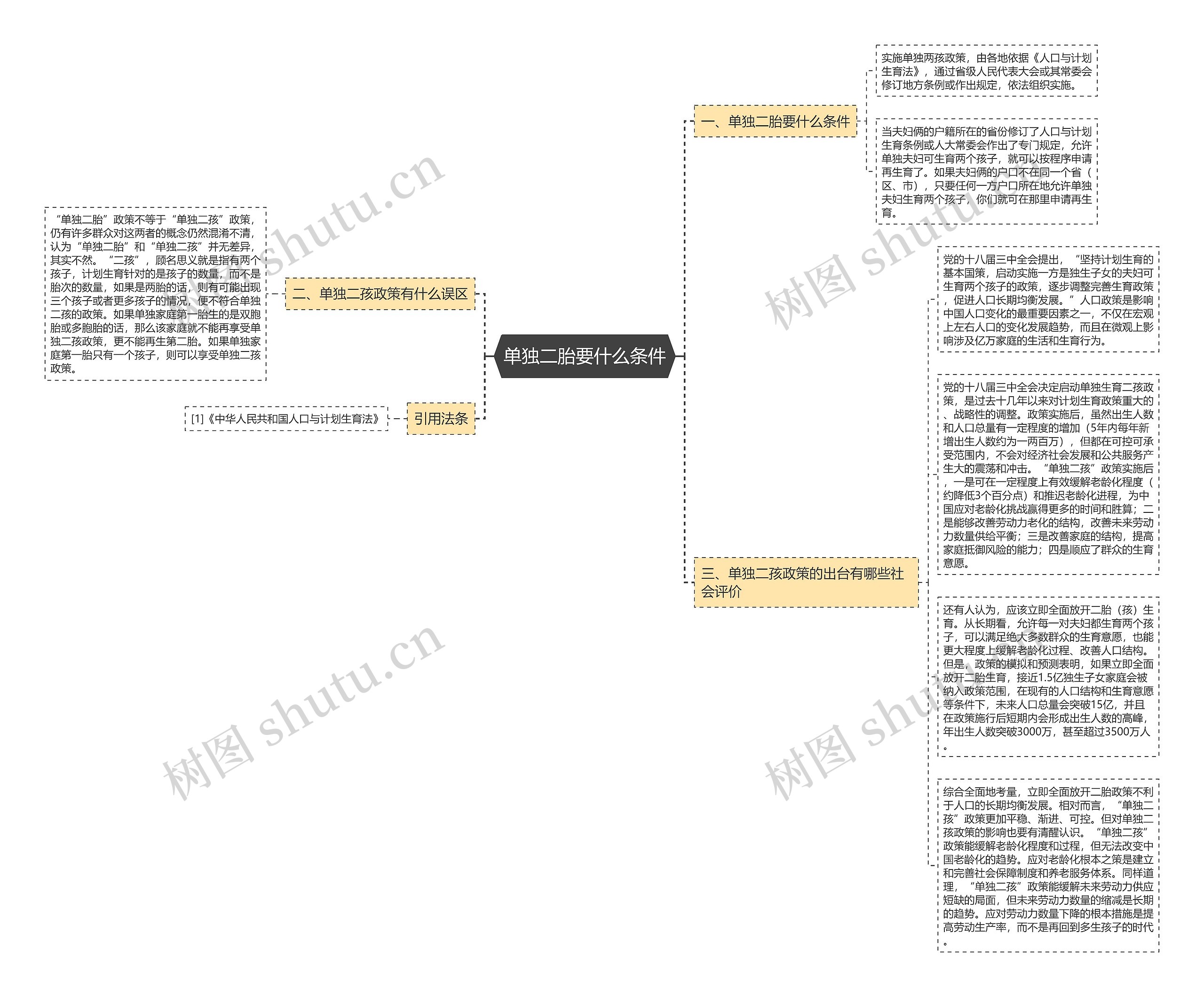 单独二胎要什么条件思维导图