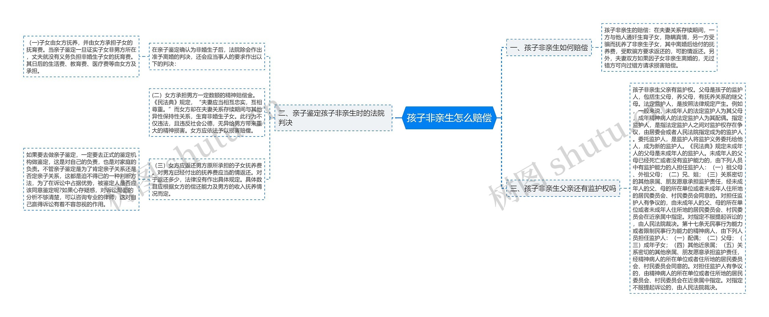 孩子非亲生怎么赔偿思维导图