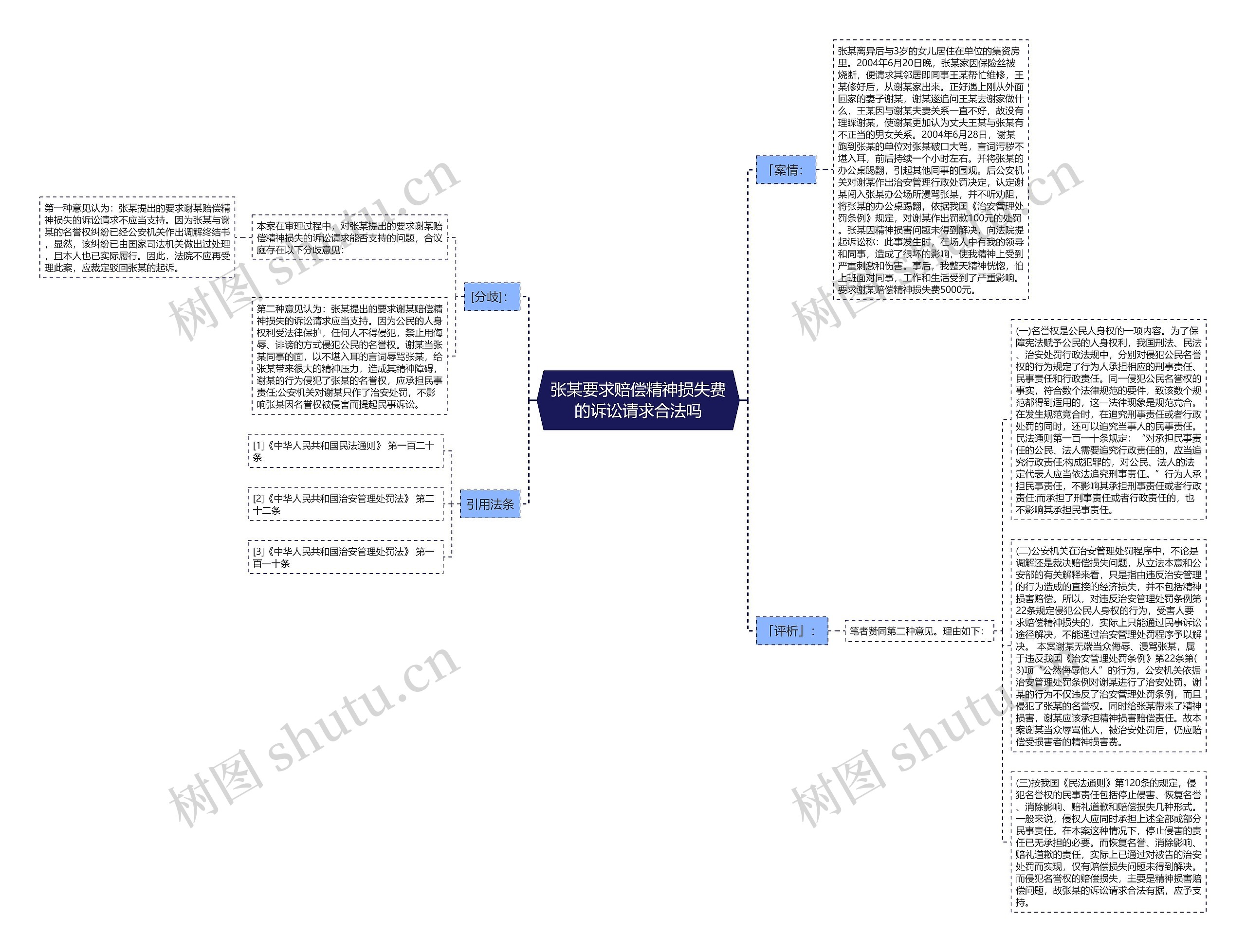 张某要求赔偿精神损失费的诉讼请求合法吗思维导图