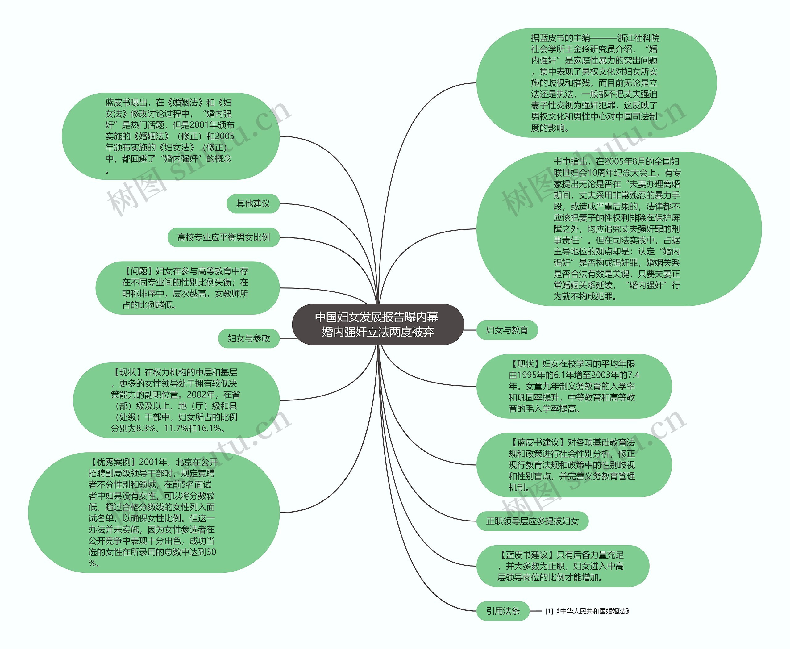 中国妇女发展报告曝内幕 婚内强奸立法两度被弃思维导图