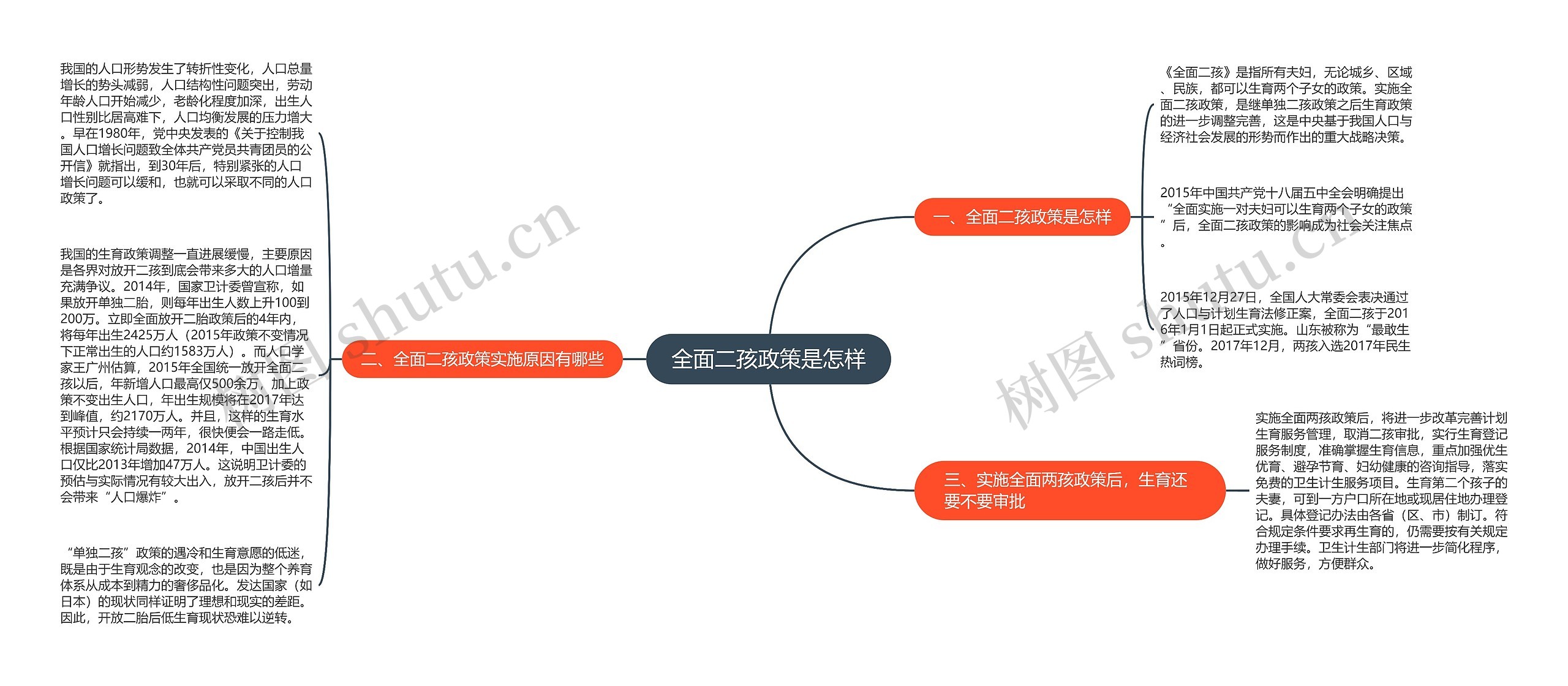 全面二孩政策是怎样思维导图