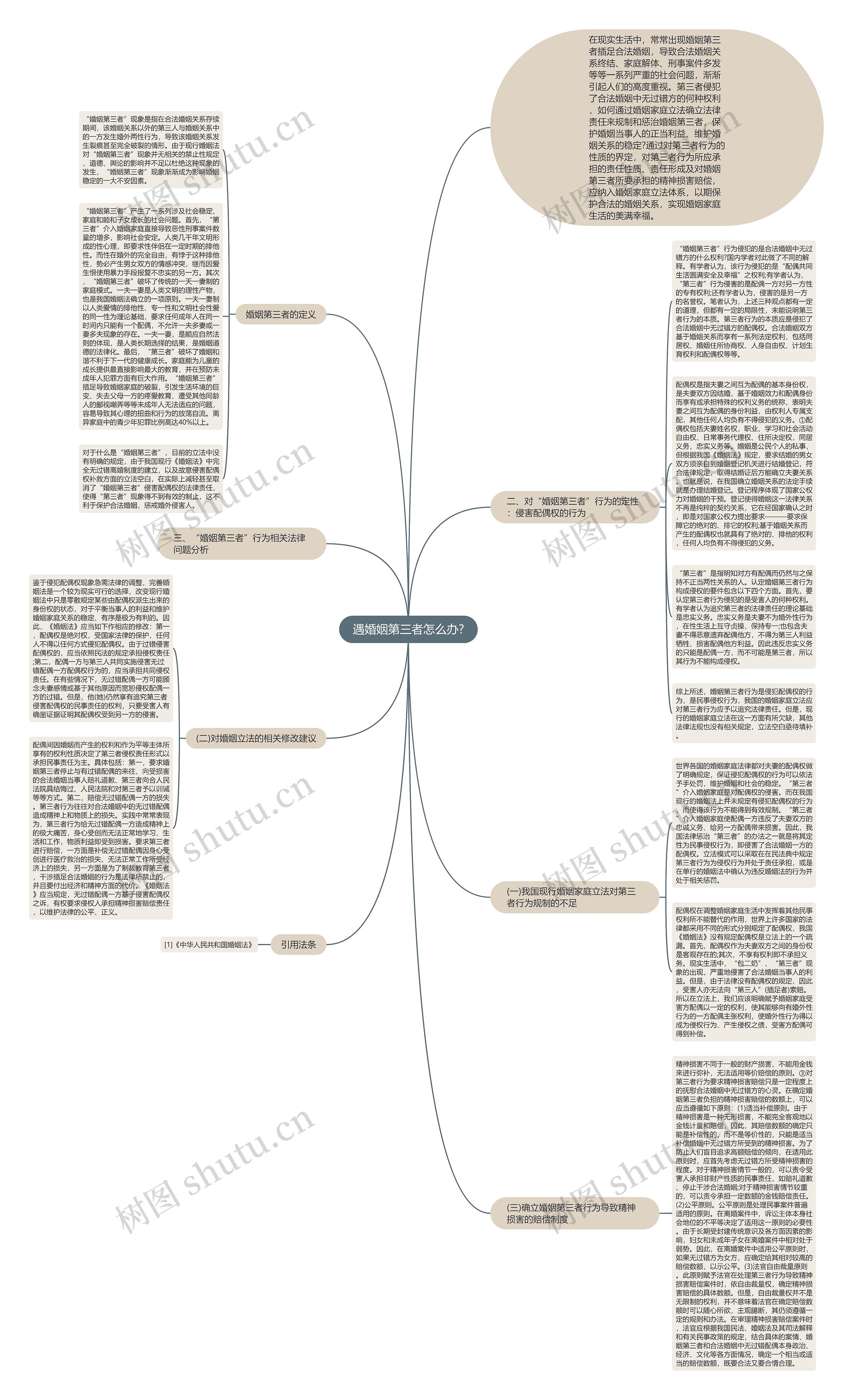 遇婚姻第三者怎么办?思维导图