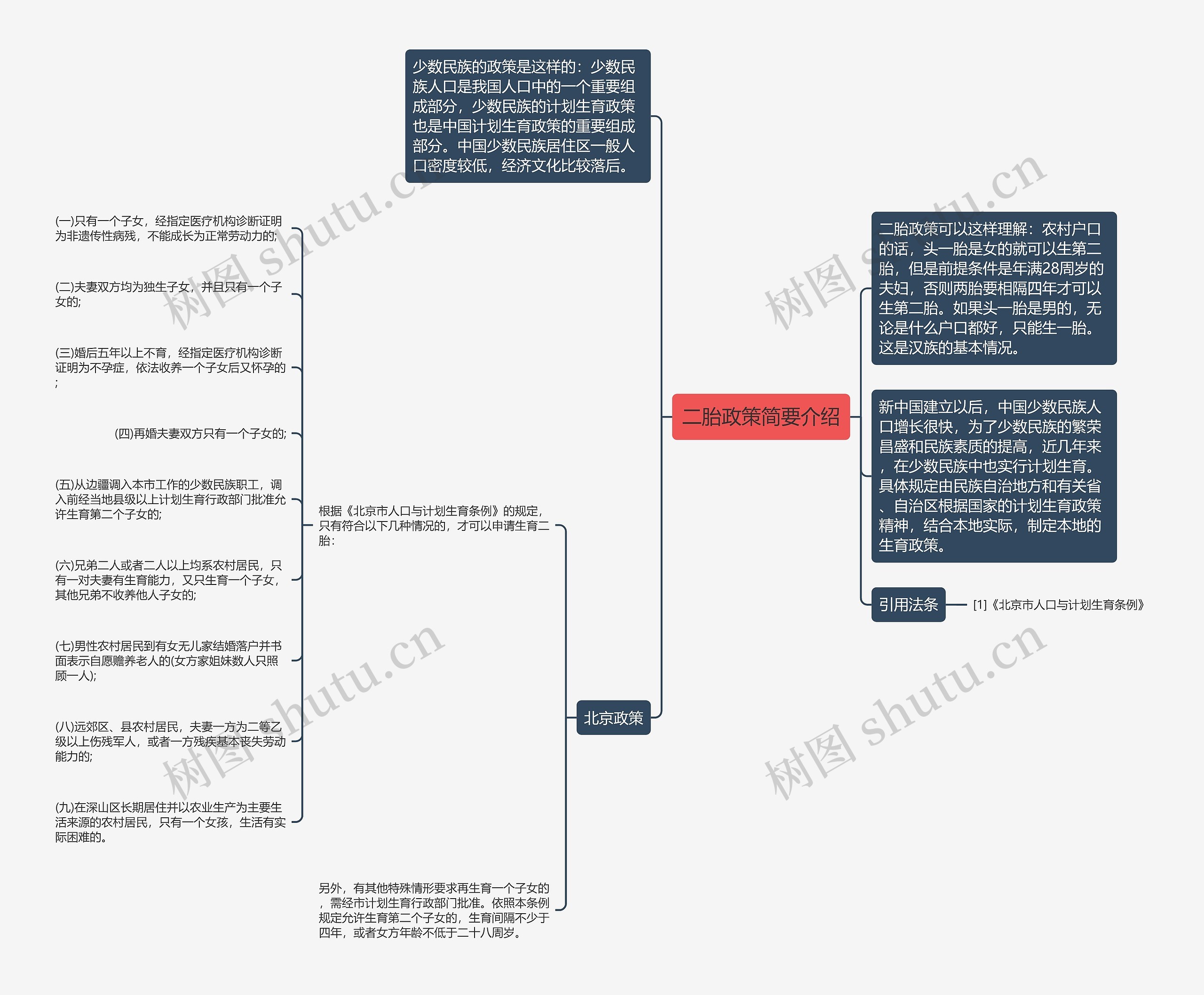 二胎政策简要介绍思维导图