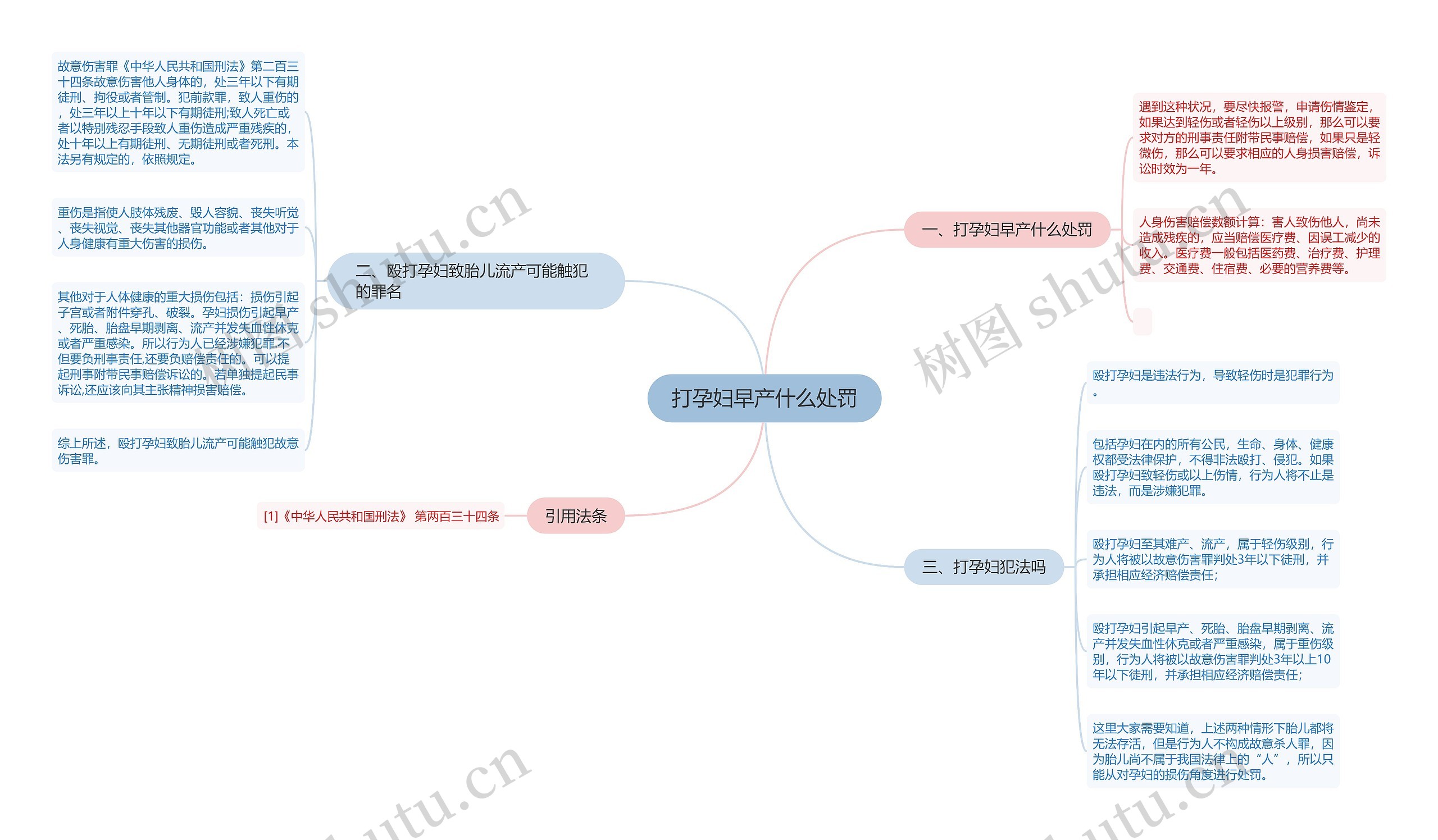 打孕妇早产什么处罚思维导图