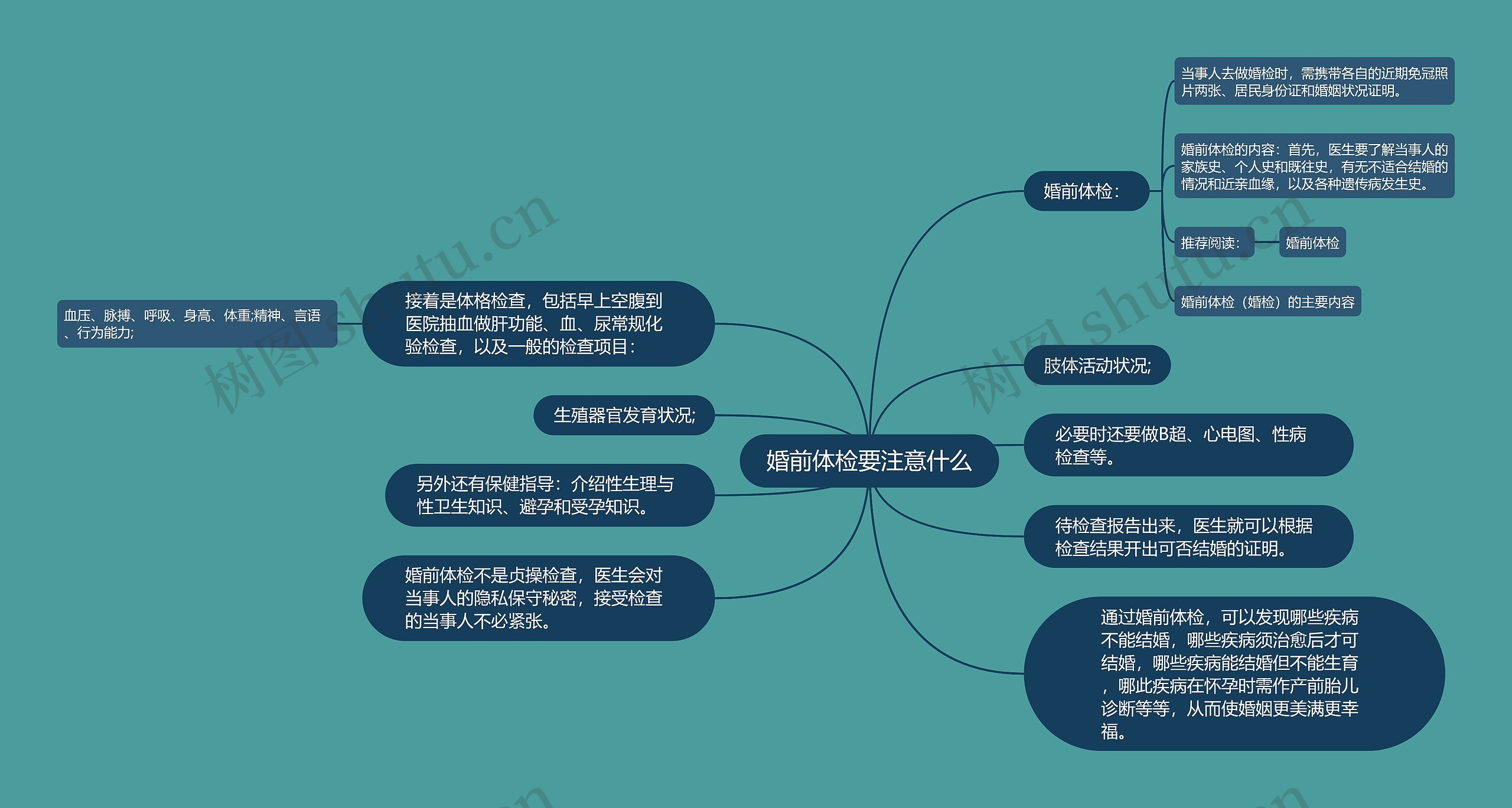 婚前体检要注意什么思维导图