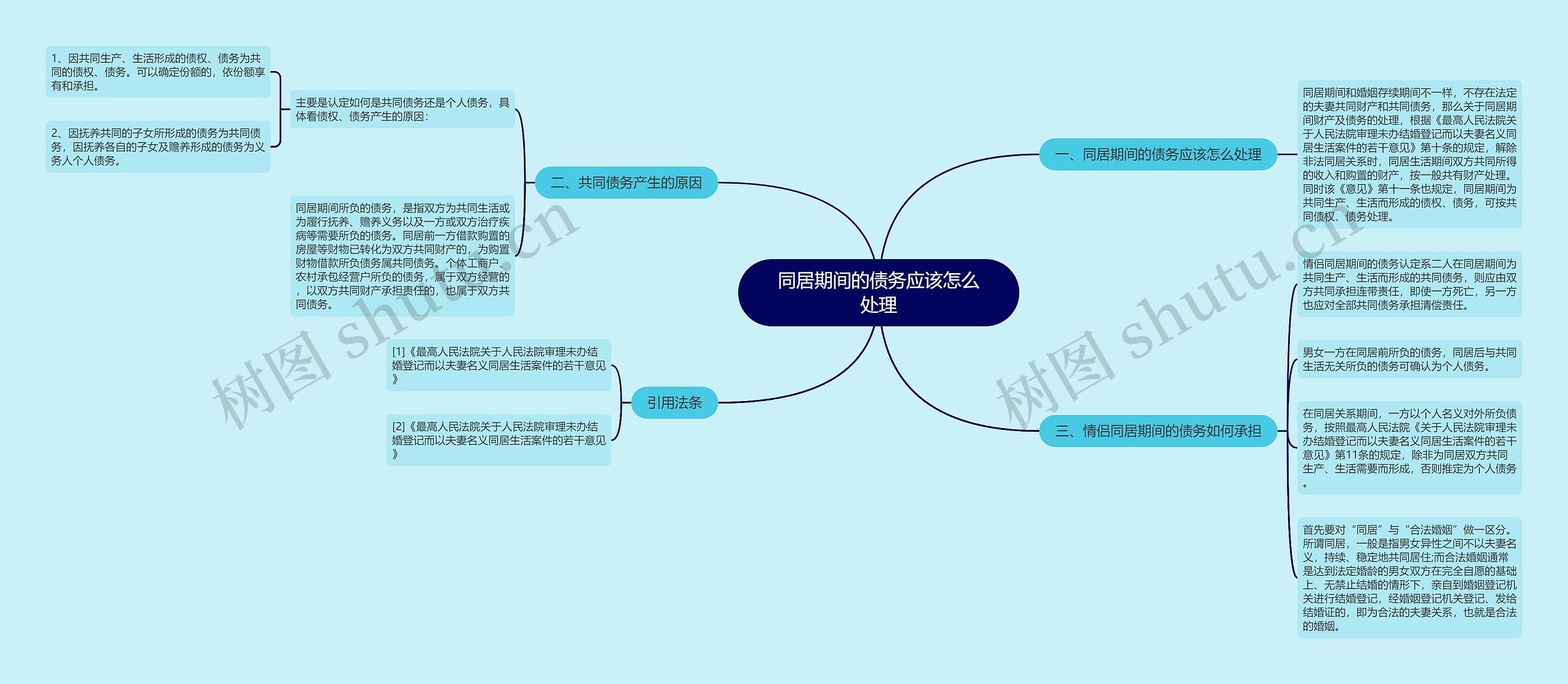 同居期间的债务应该怎么处理思维导图