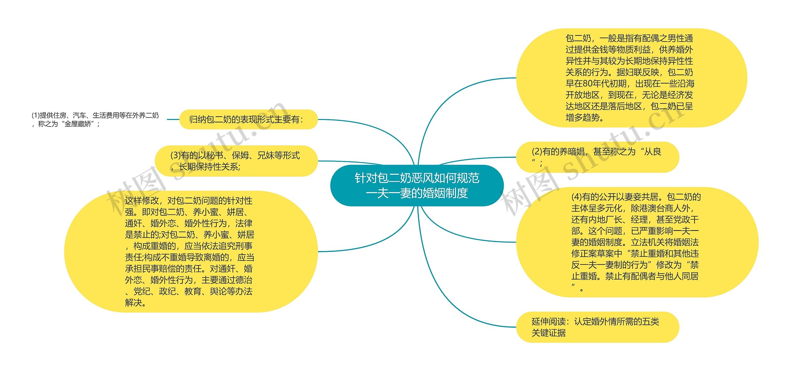 针对包二奶恶风如何规范一夫一妻的婚姻制度思维导图