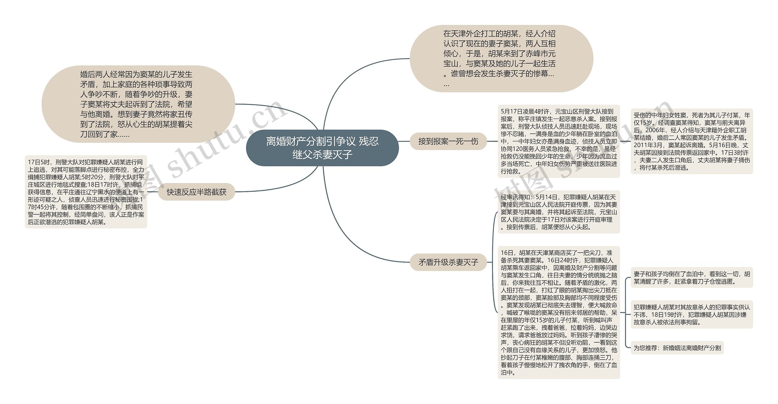 离婚财产分割引争议 残忍继父杀妻灭子