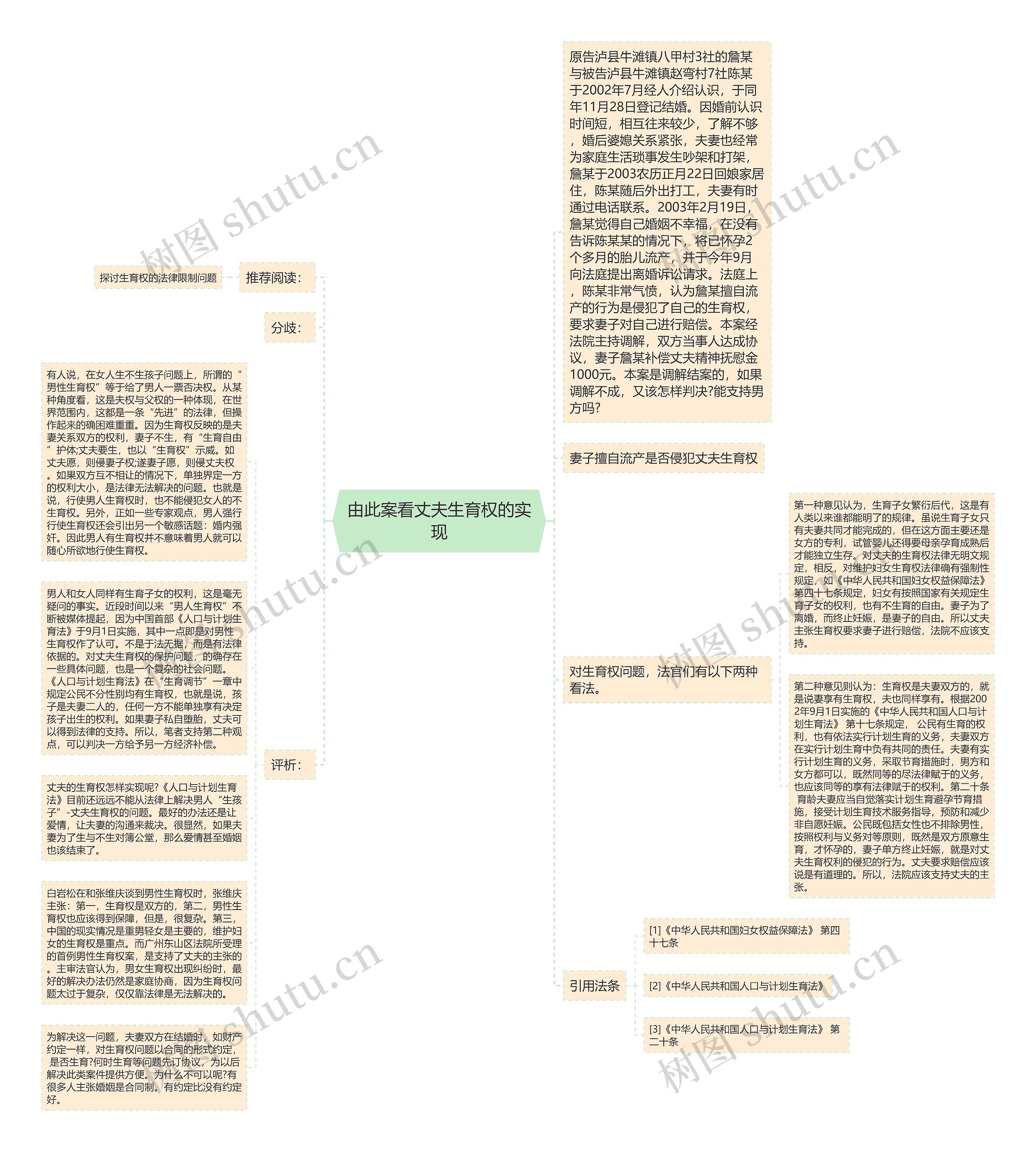 由此案看丈夫生育权的实现思维导图高清图 由此案看丈夫生育权的实现思维导图