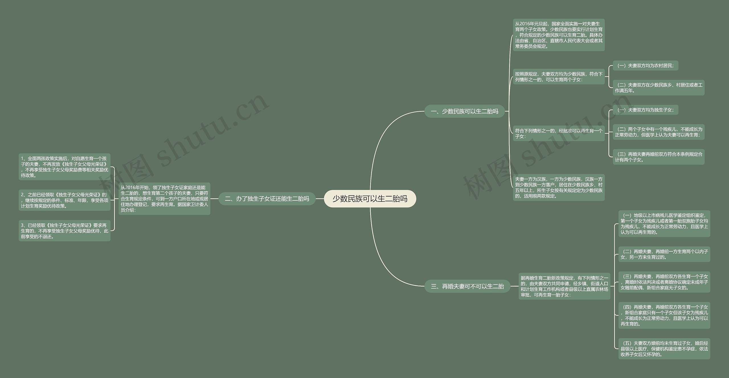 少数民族可以生二胎吗思维导图