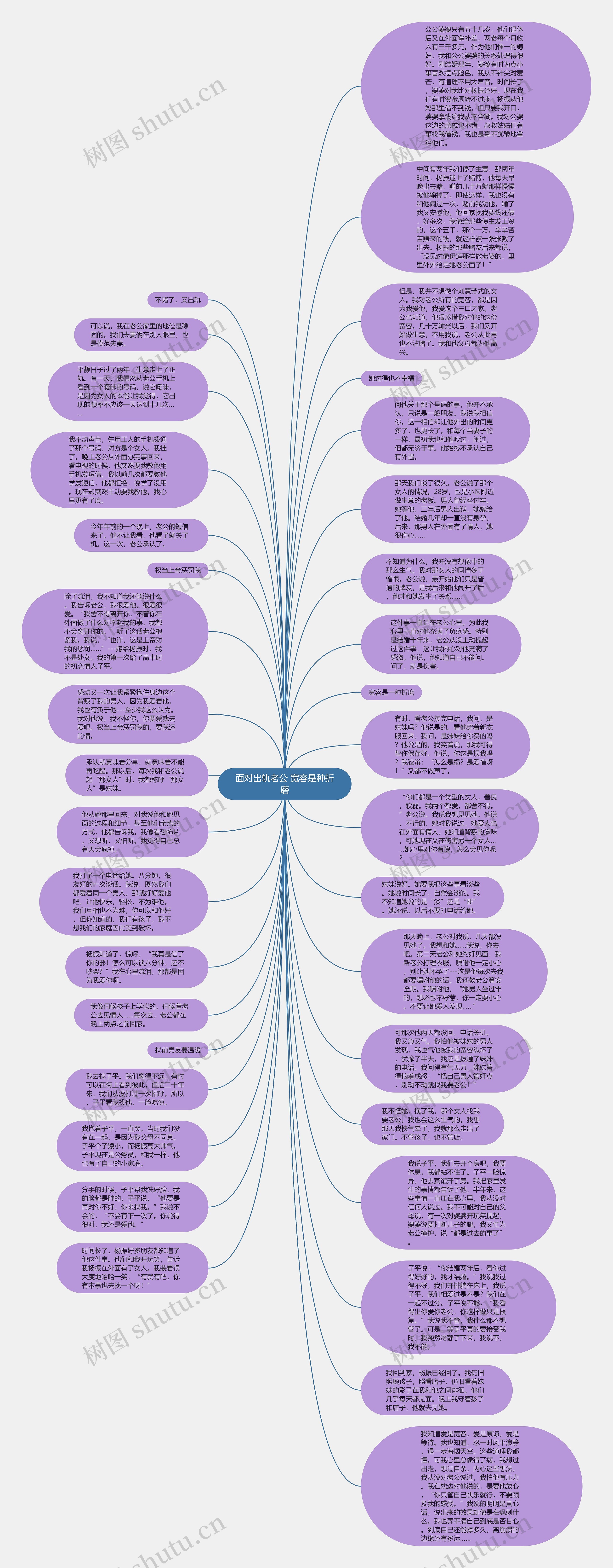 面对出轨老公 宽容是种折磨思维导图