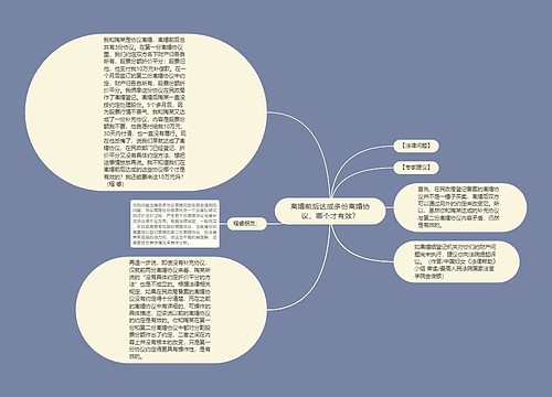 离婚前后达成多份离婚协议，哪个才有效？