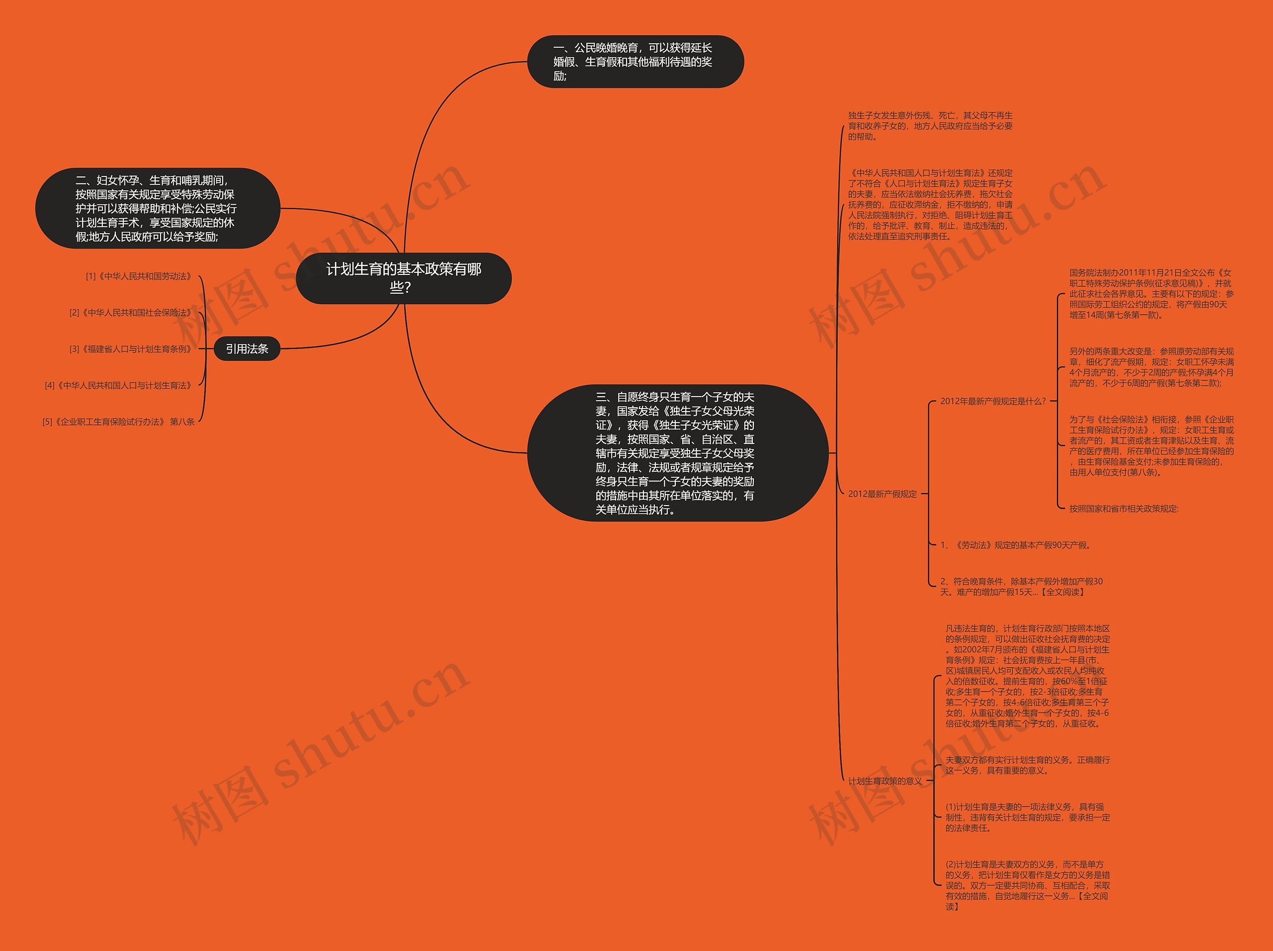 计划生育的基本政策有哪些？思维导图
