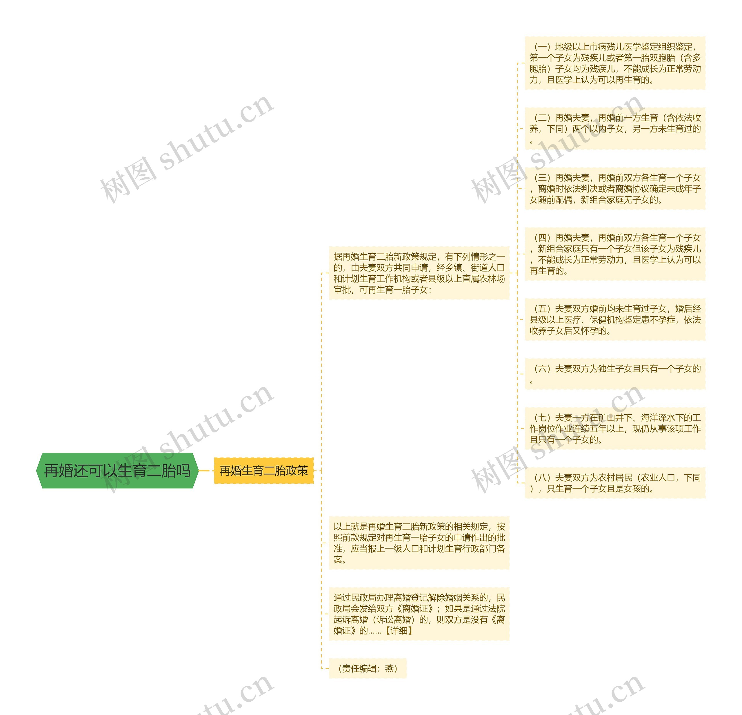 再婚还可以生育二胎吗思维导图