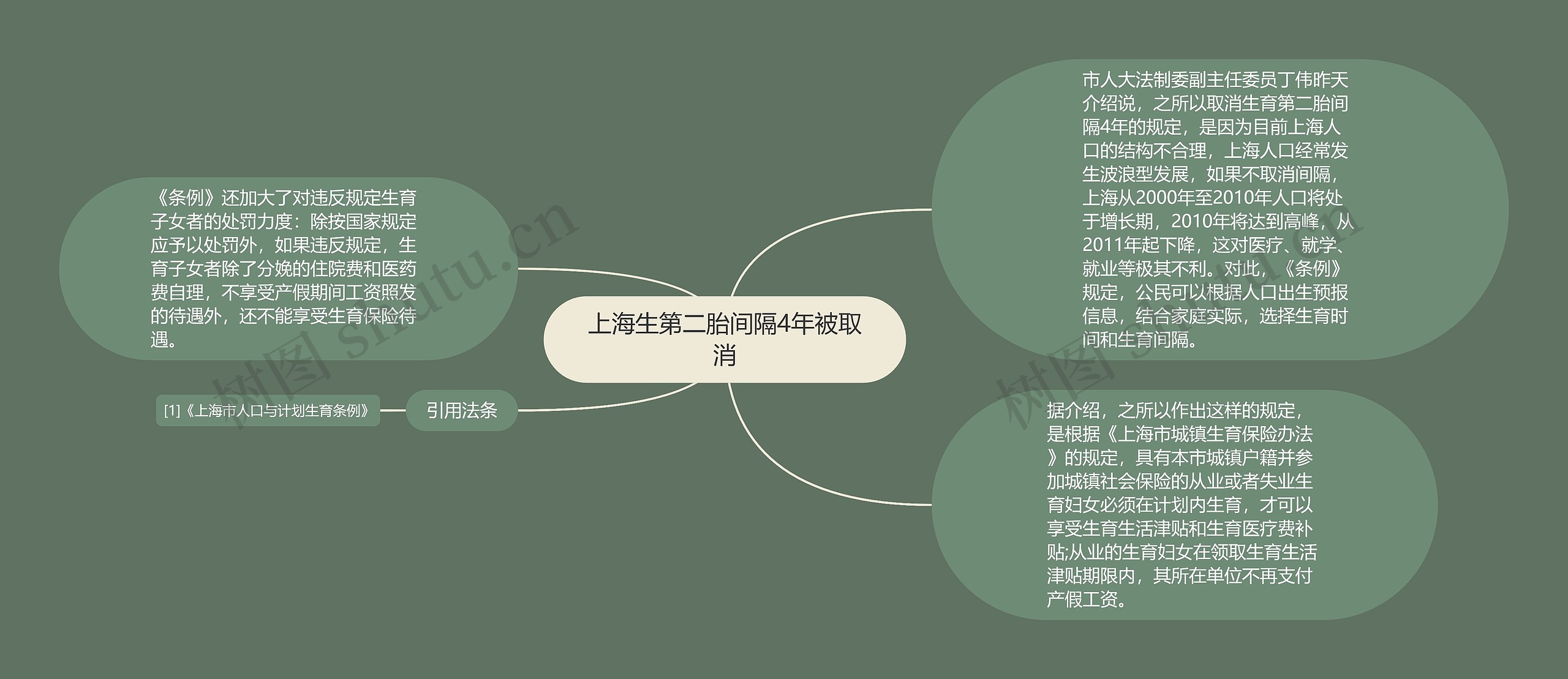 上海生第二胎间隔4年被取消思维导图