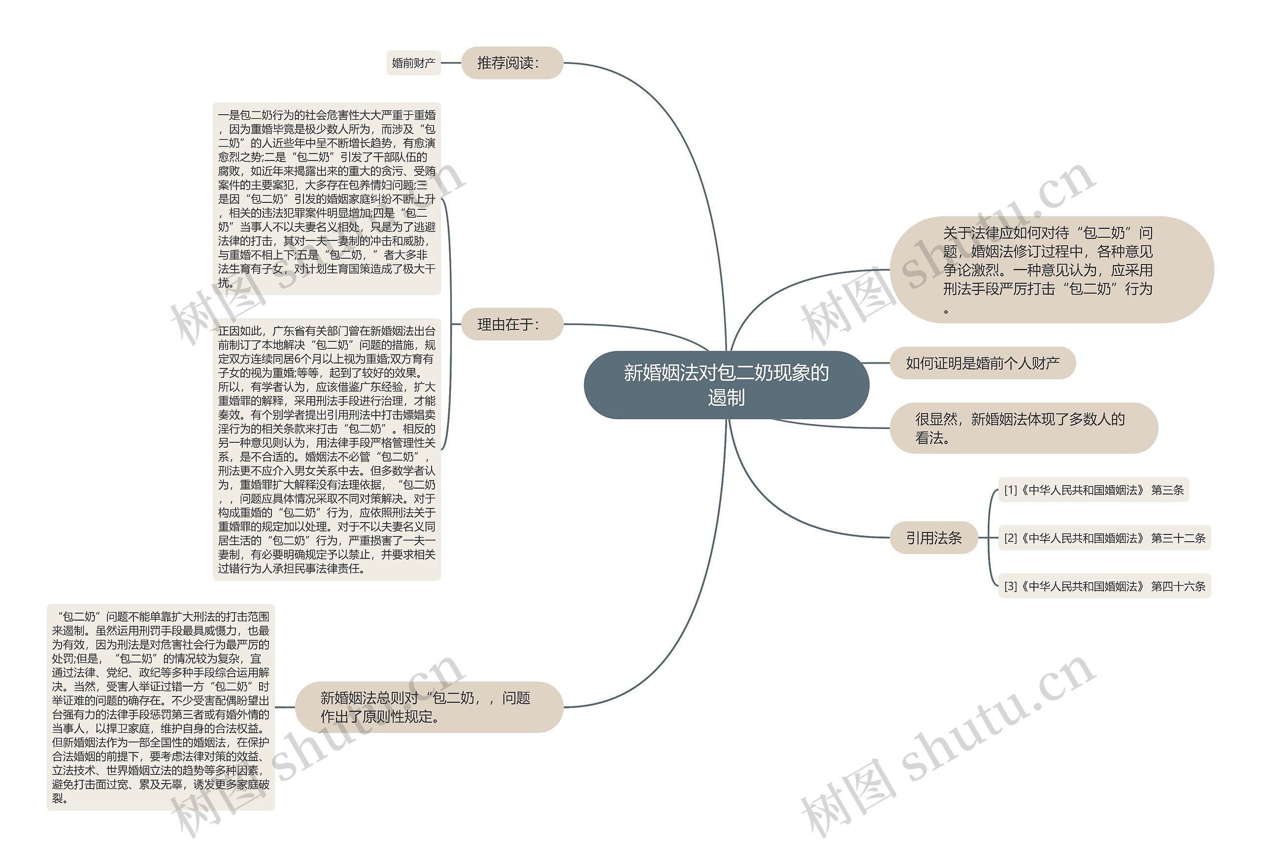 新婚姻法对包二奶现象的遏制思维导图