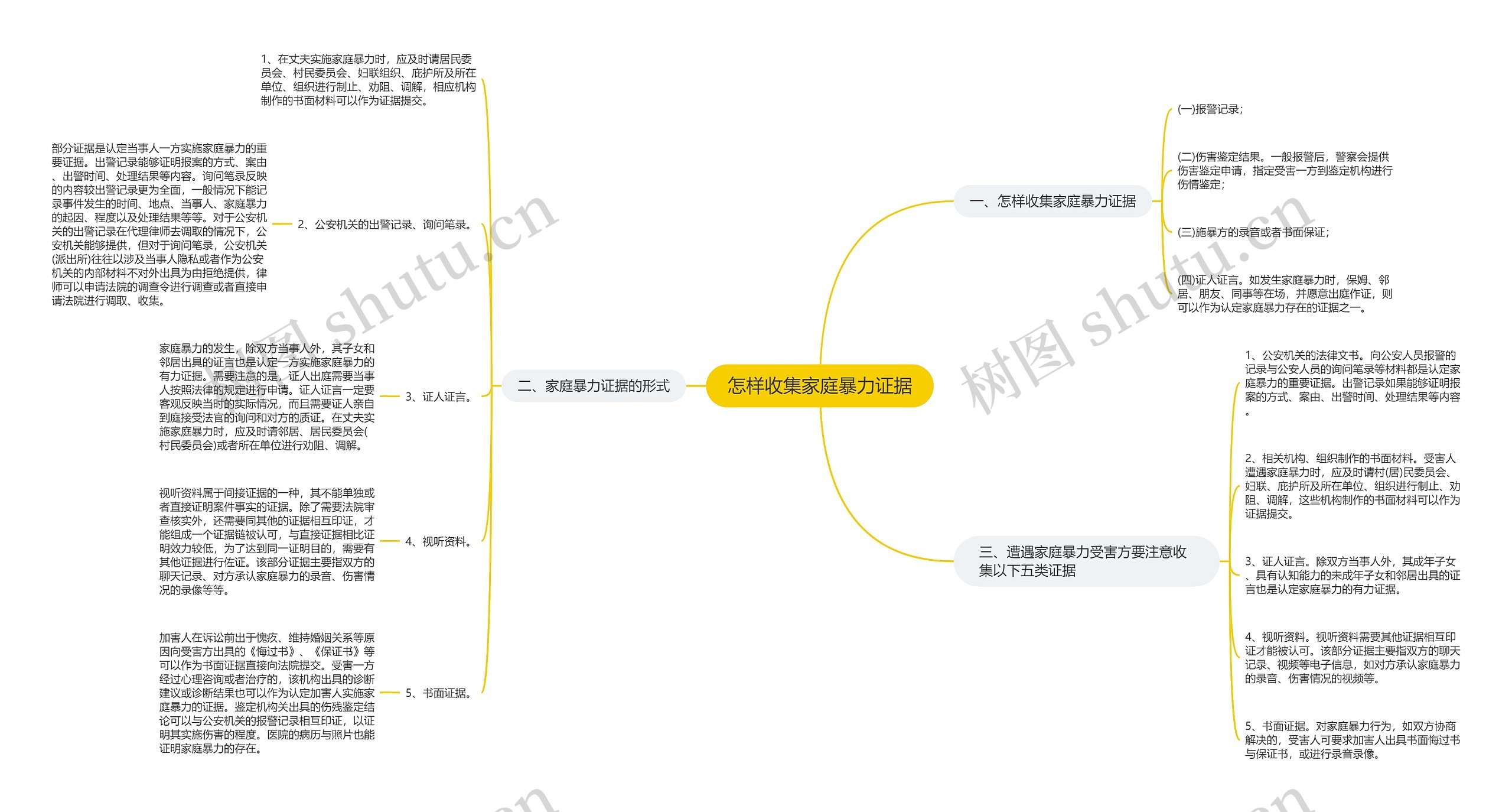 怎样收集家庭暴力证据思维导图