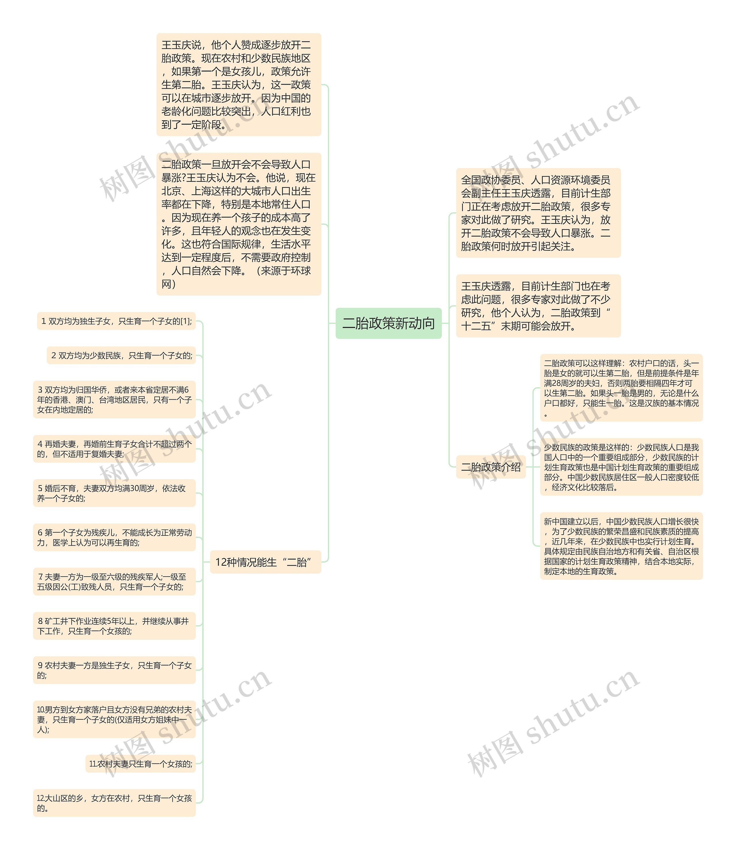 二胎政策新动向思维导图