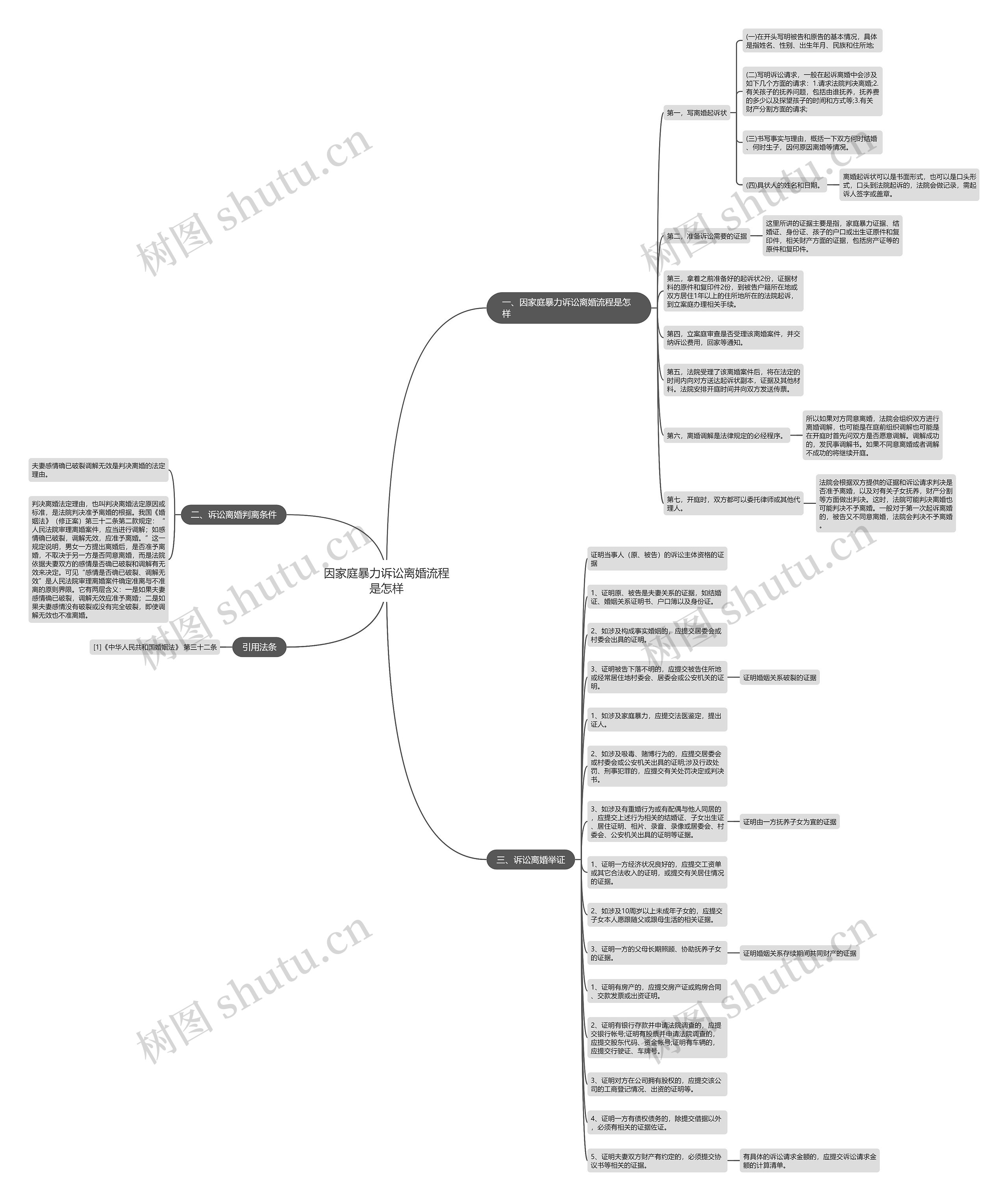 因家庭暴力诉讼离婚流程是怎样思维导图