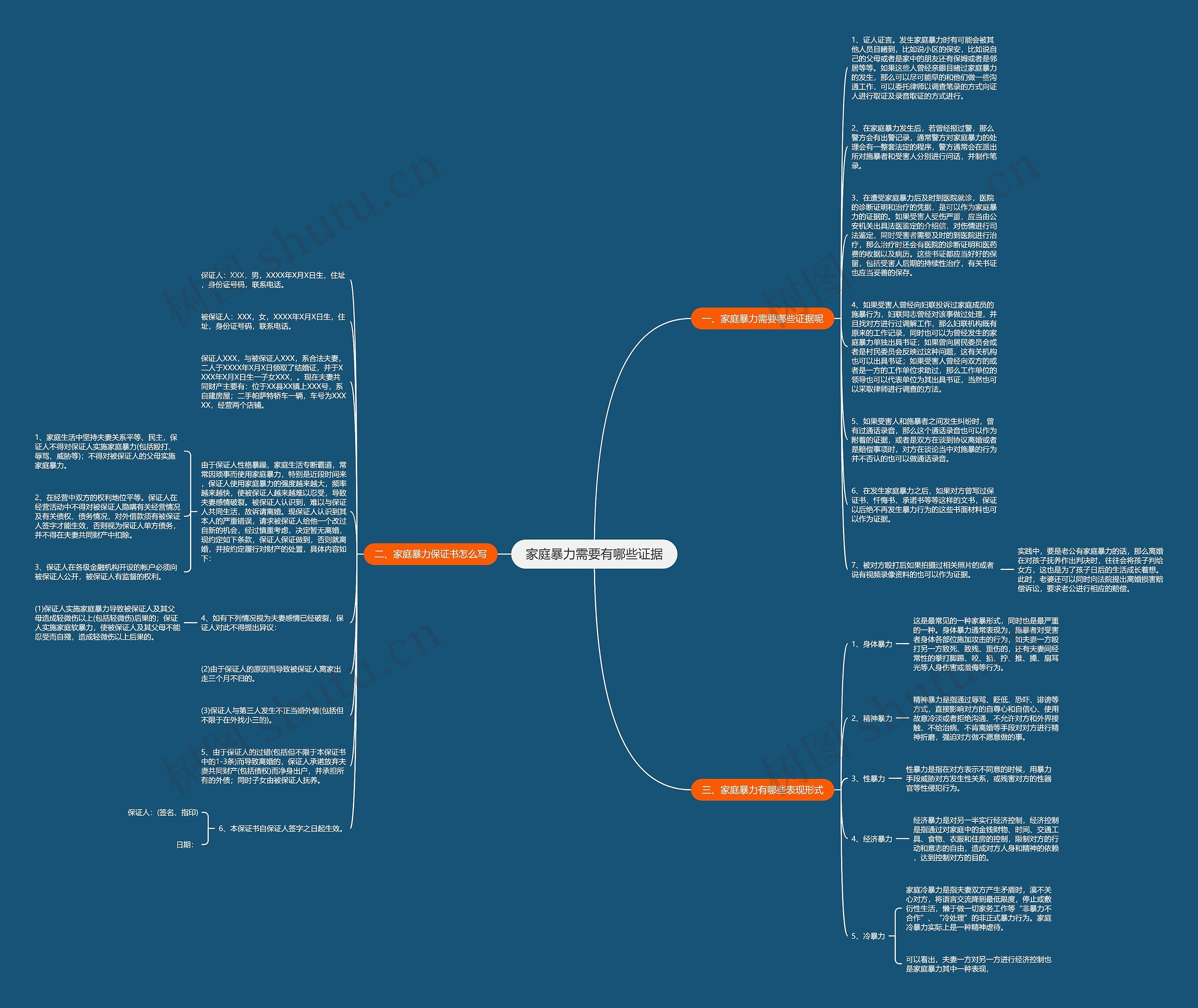 家庭暴力需要有哪些证据思维导图