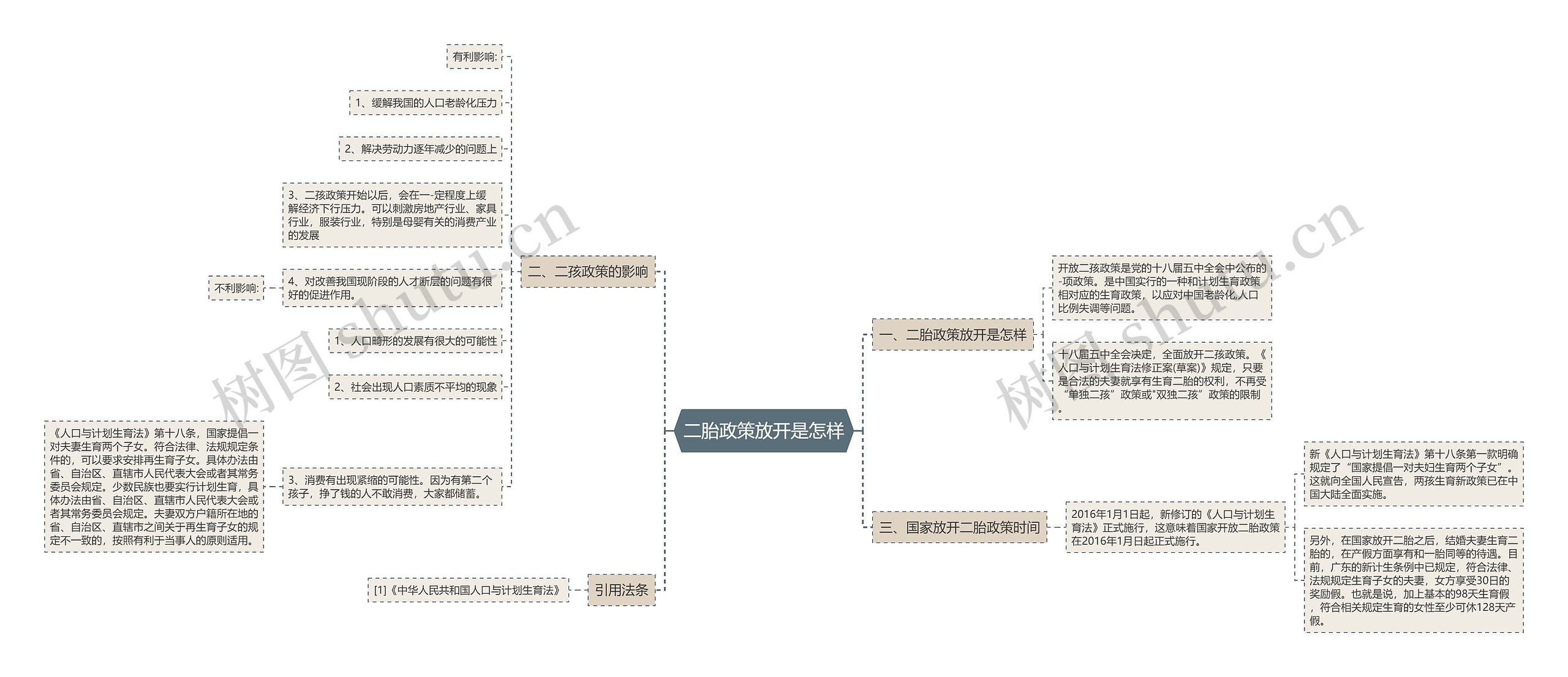 二胎政策放开是怎样思维导图