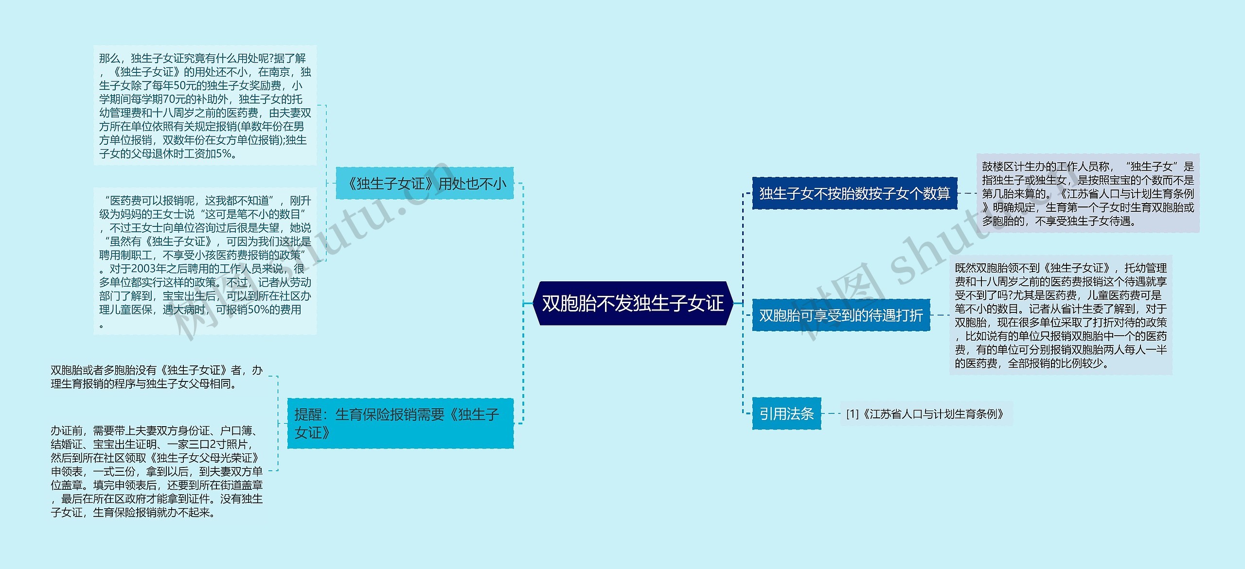 双胞胎不发独生子女证思维导图