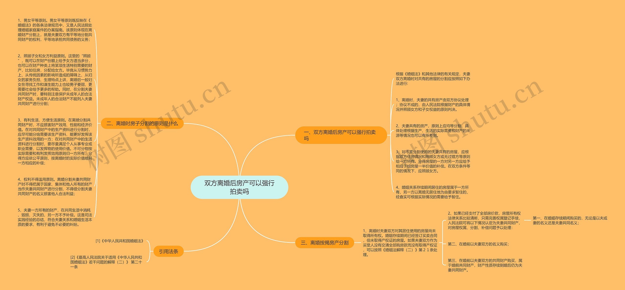 双方离婚后房产可以强行拍卖吗思维导图