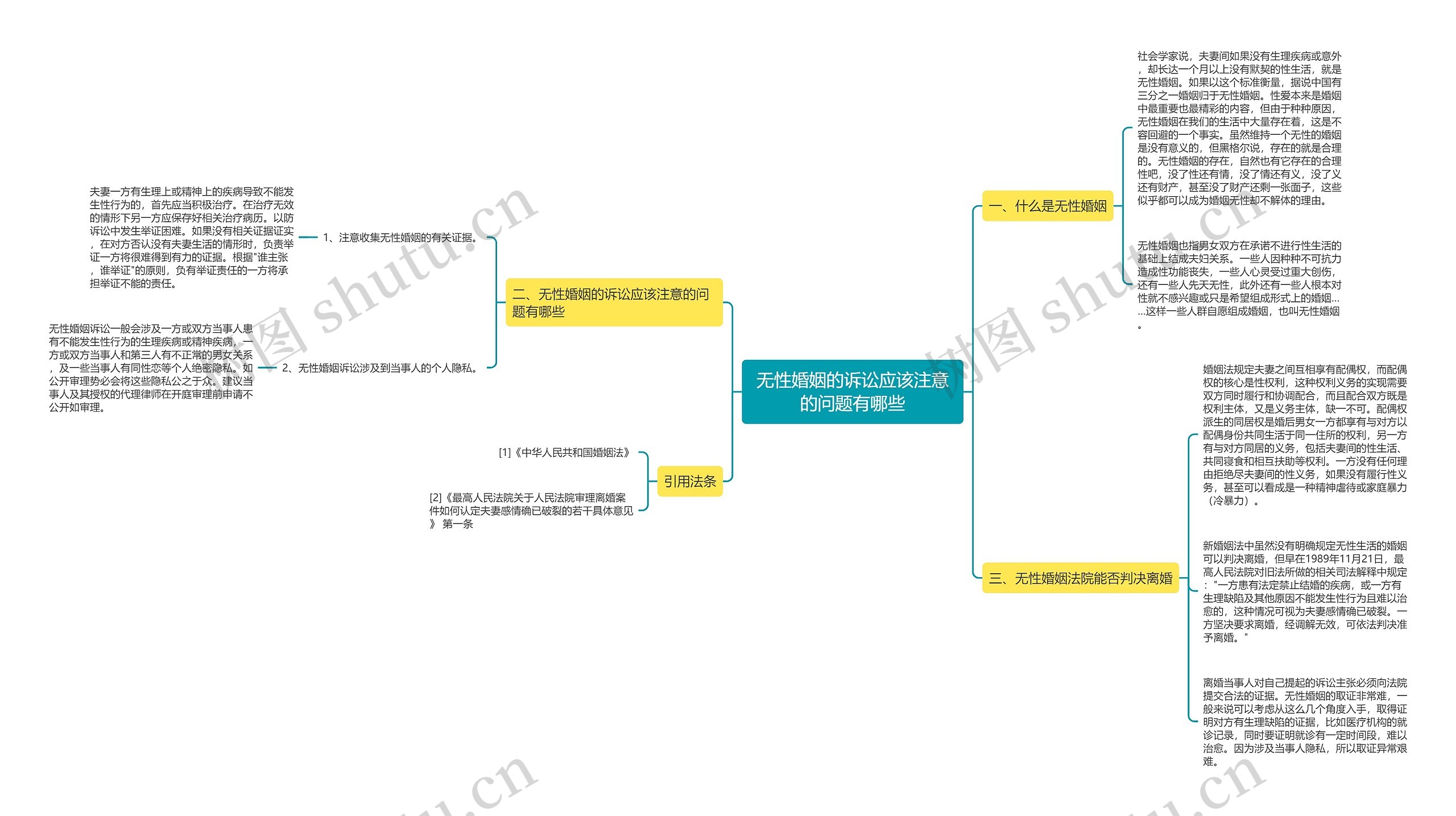 无性婚姻的诉讼应该注意的问题有哪些思维导图