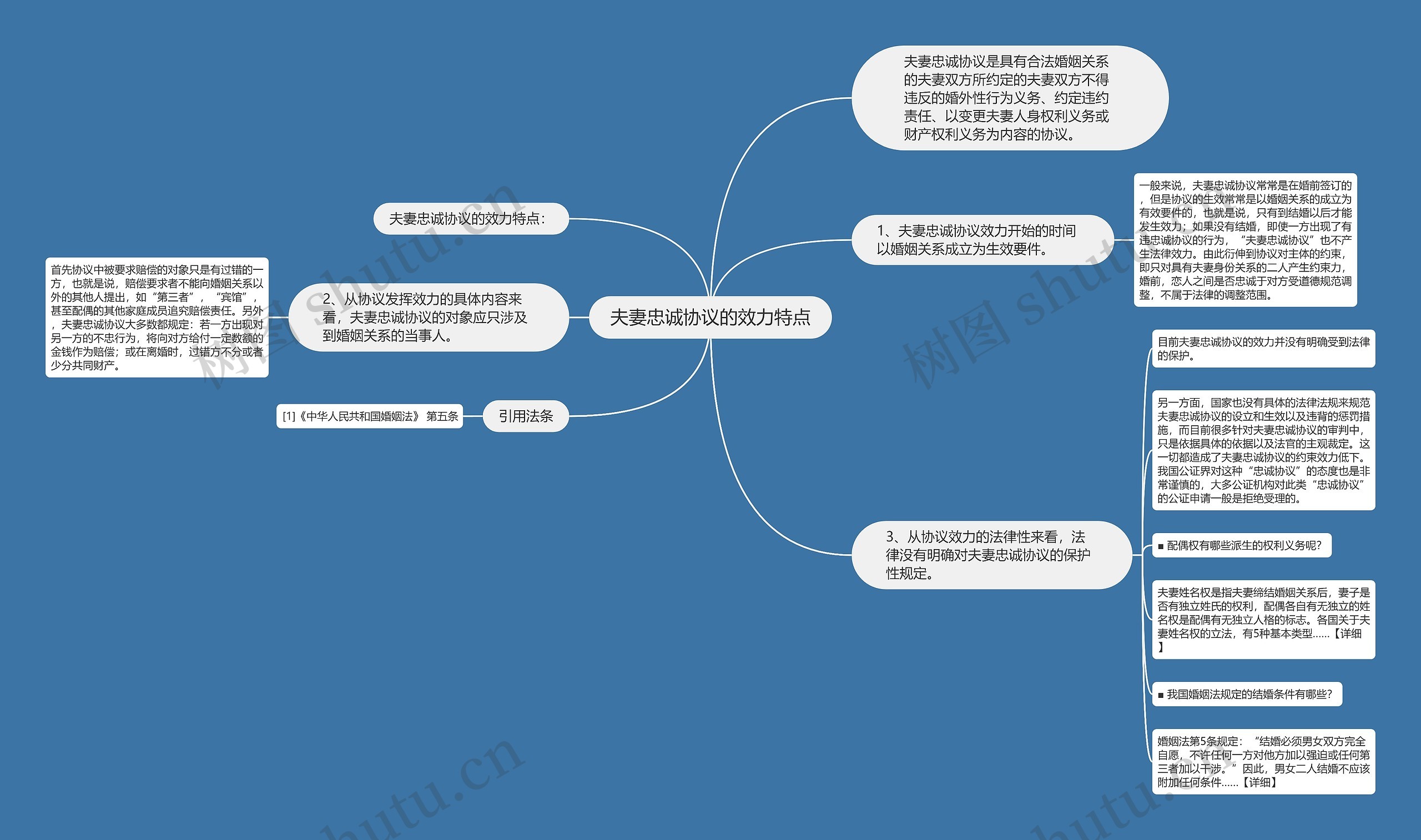 夫妻忠诚协议的效力特点思维导图