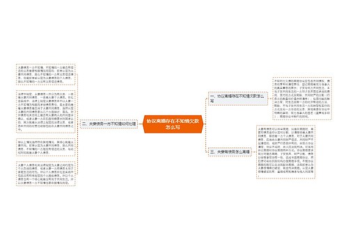 协议离婚存在不知情欠款怎么写