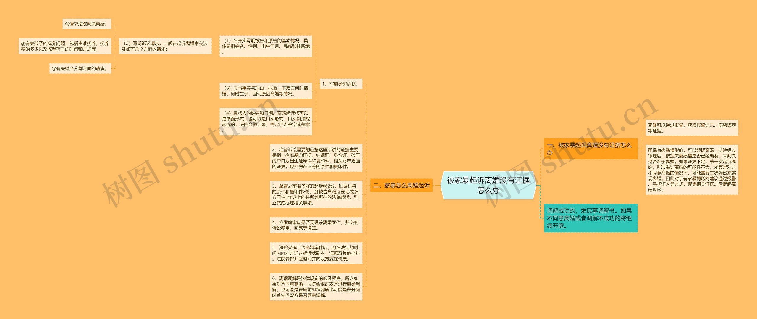 被家暴起诉离婚没有证据怎么办思维导图