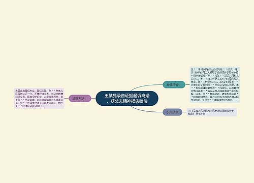 王某凭录音证据起诉离婚，获丈夫精神损失赔偿