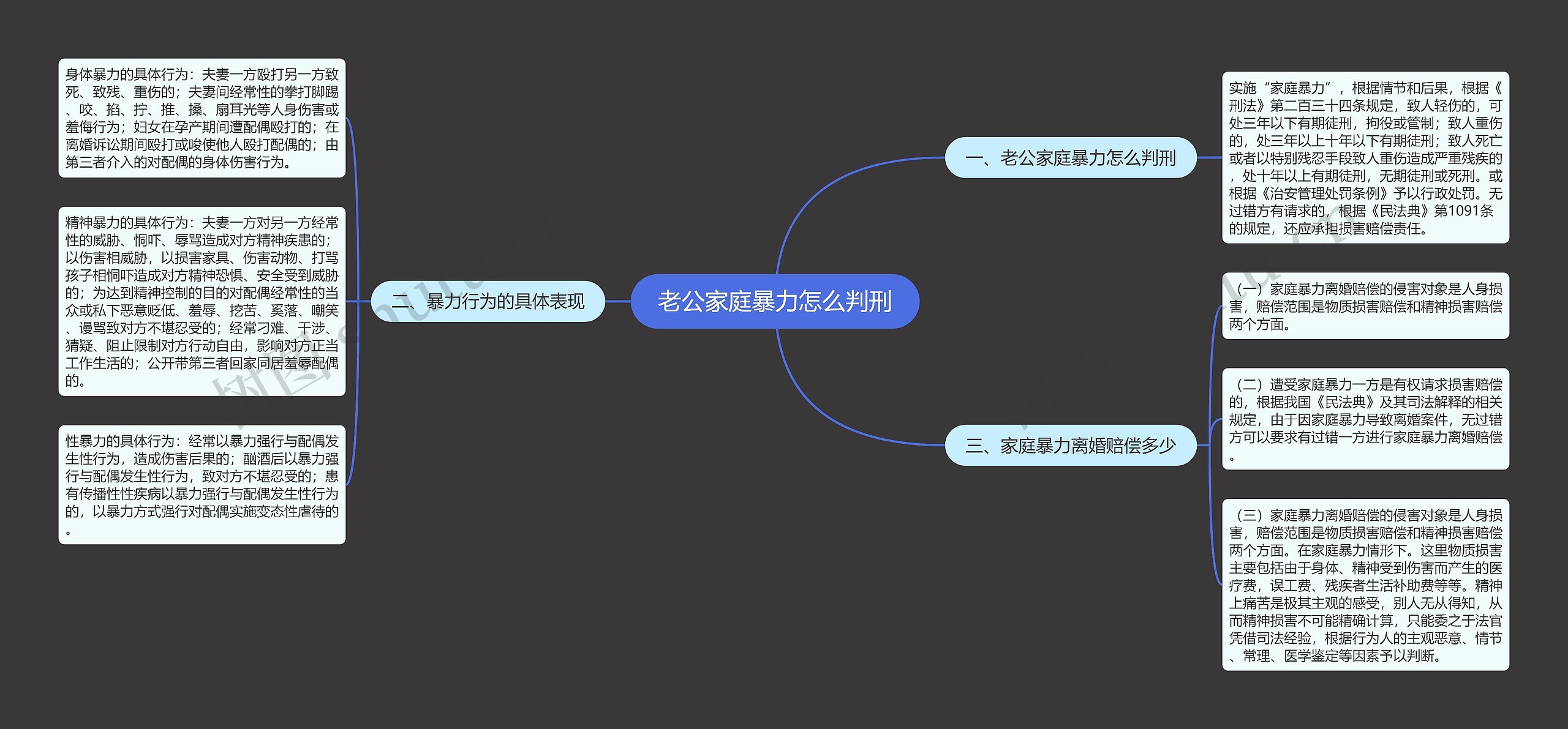 老公家庭暴力怎么判刑思维导图