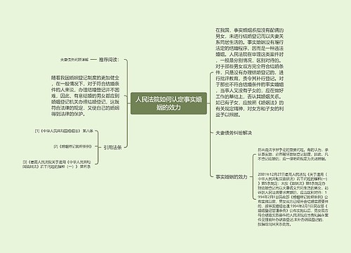 人民法院如何认定事实婚姻的效力