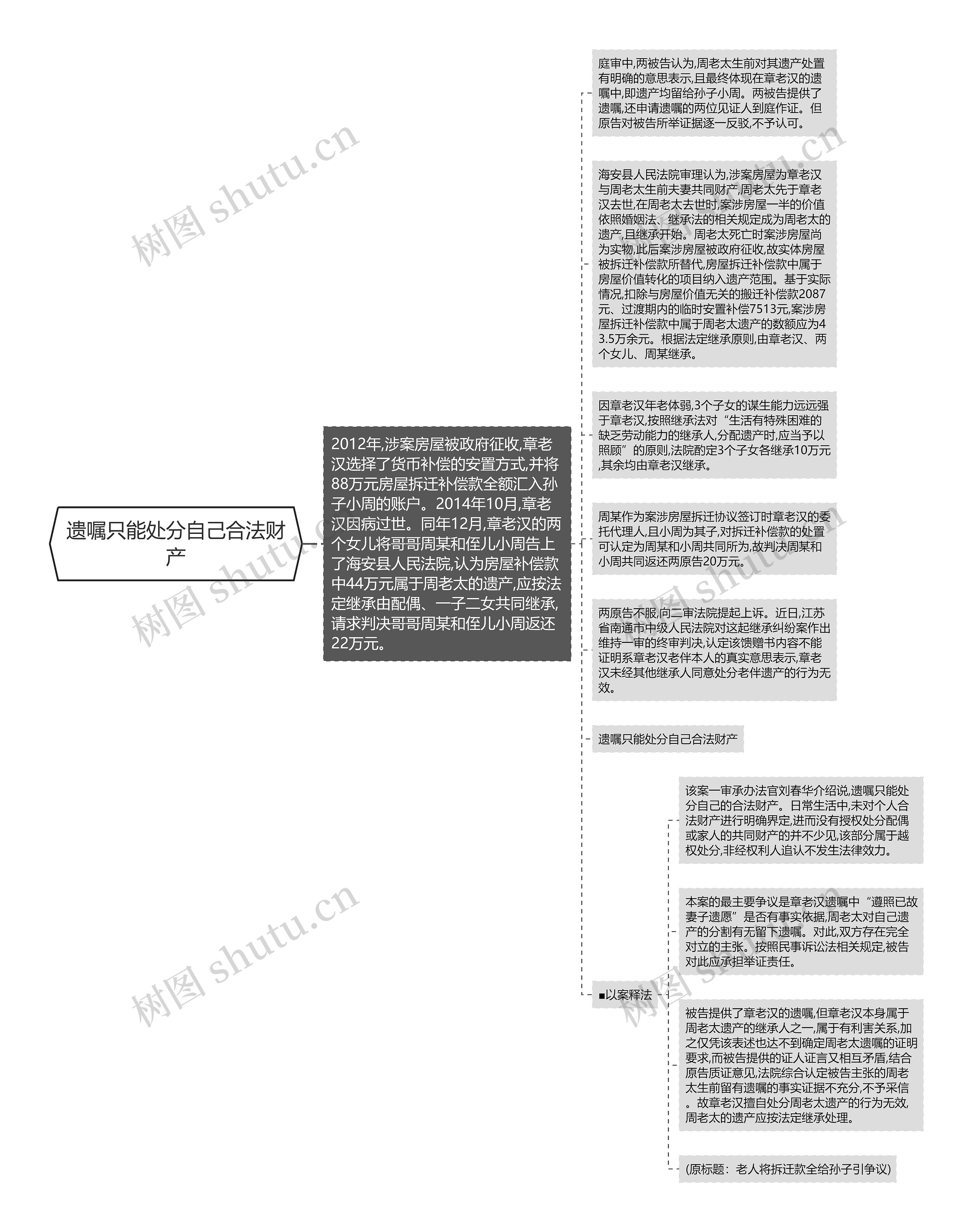 遗嘱只能处分自己合法财产思维导图