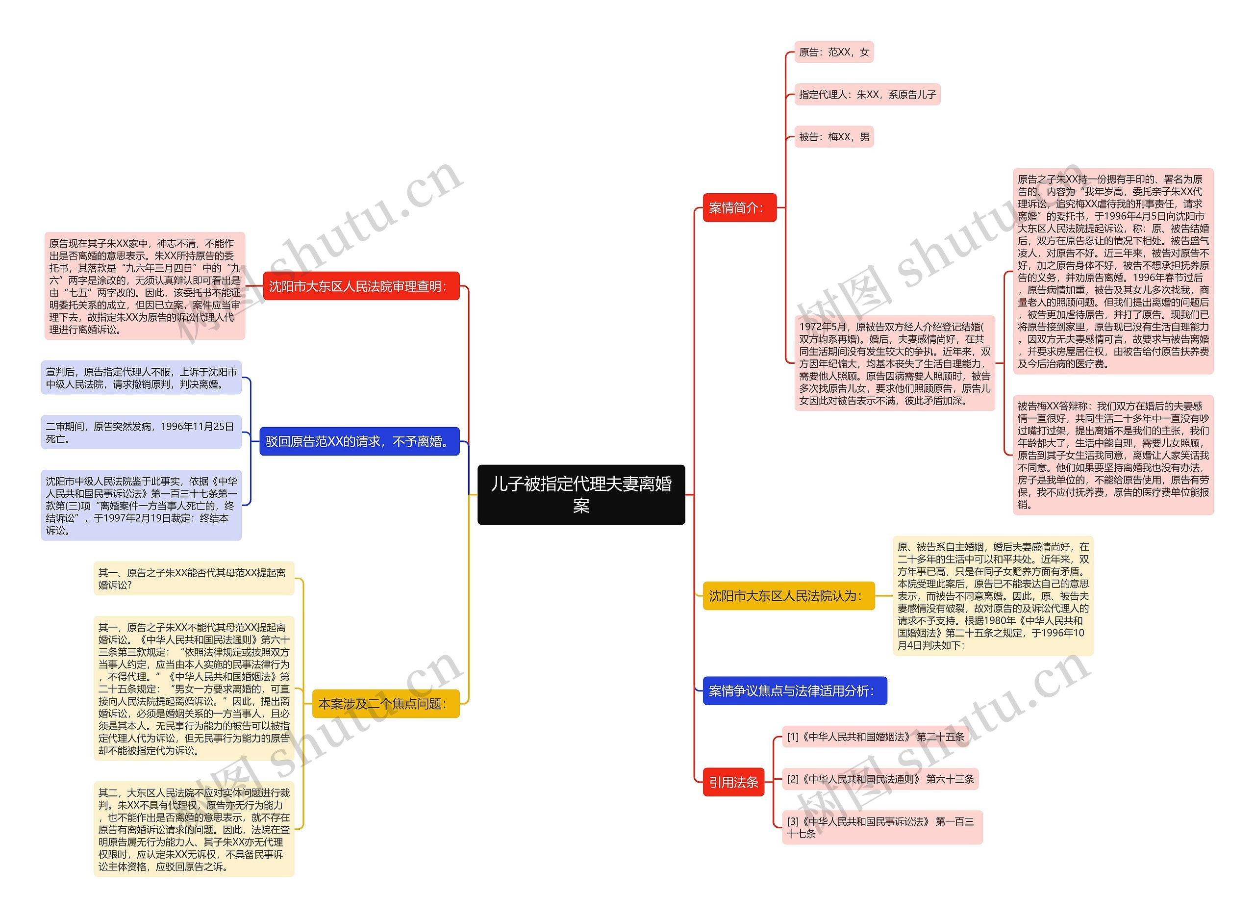 儿子被指定代理夫妻离婚案思维导图